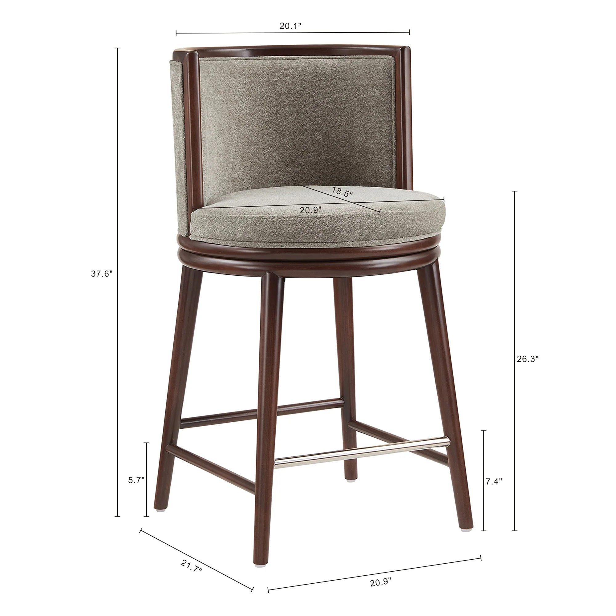 Evalyn Counter Stool in Dove (set of 3) - Image 3