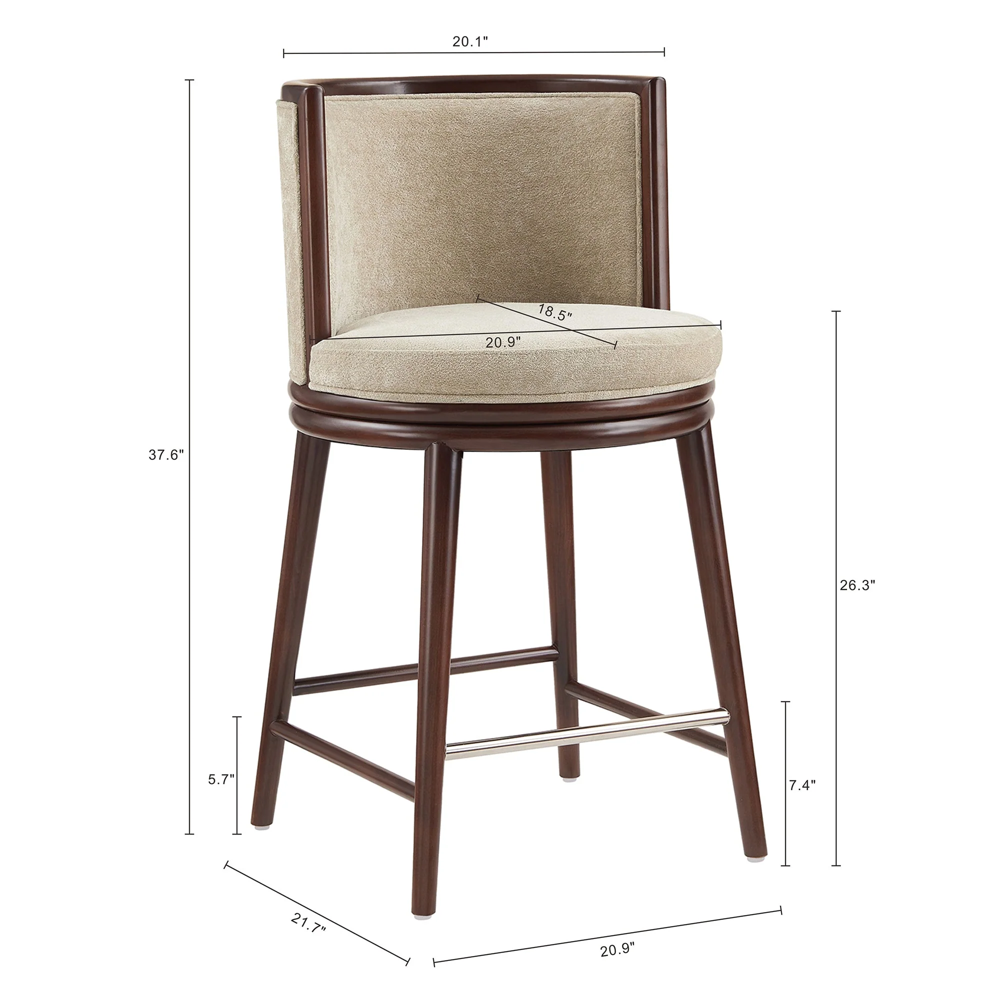 Evalyn Counter Stool in Natural (set of 3) - Image 3