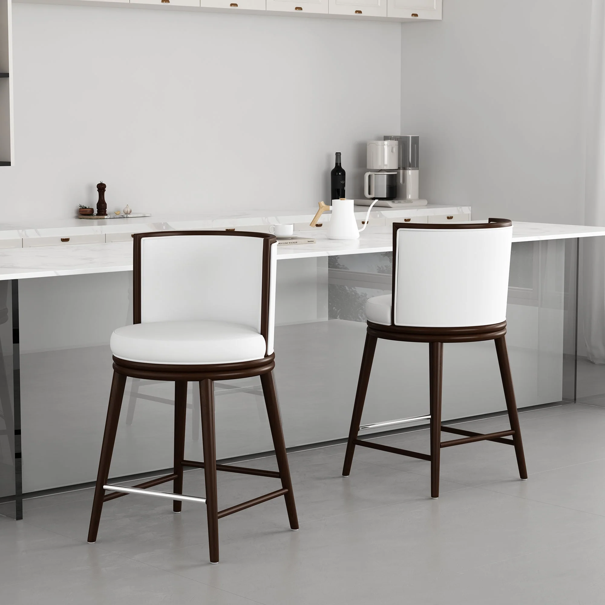 Evalyn Counter Stool in White (set of 2) - Image 2