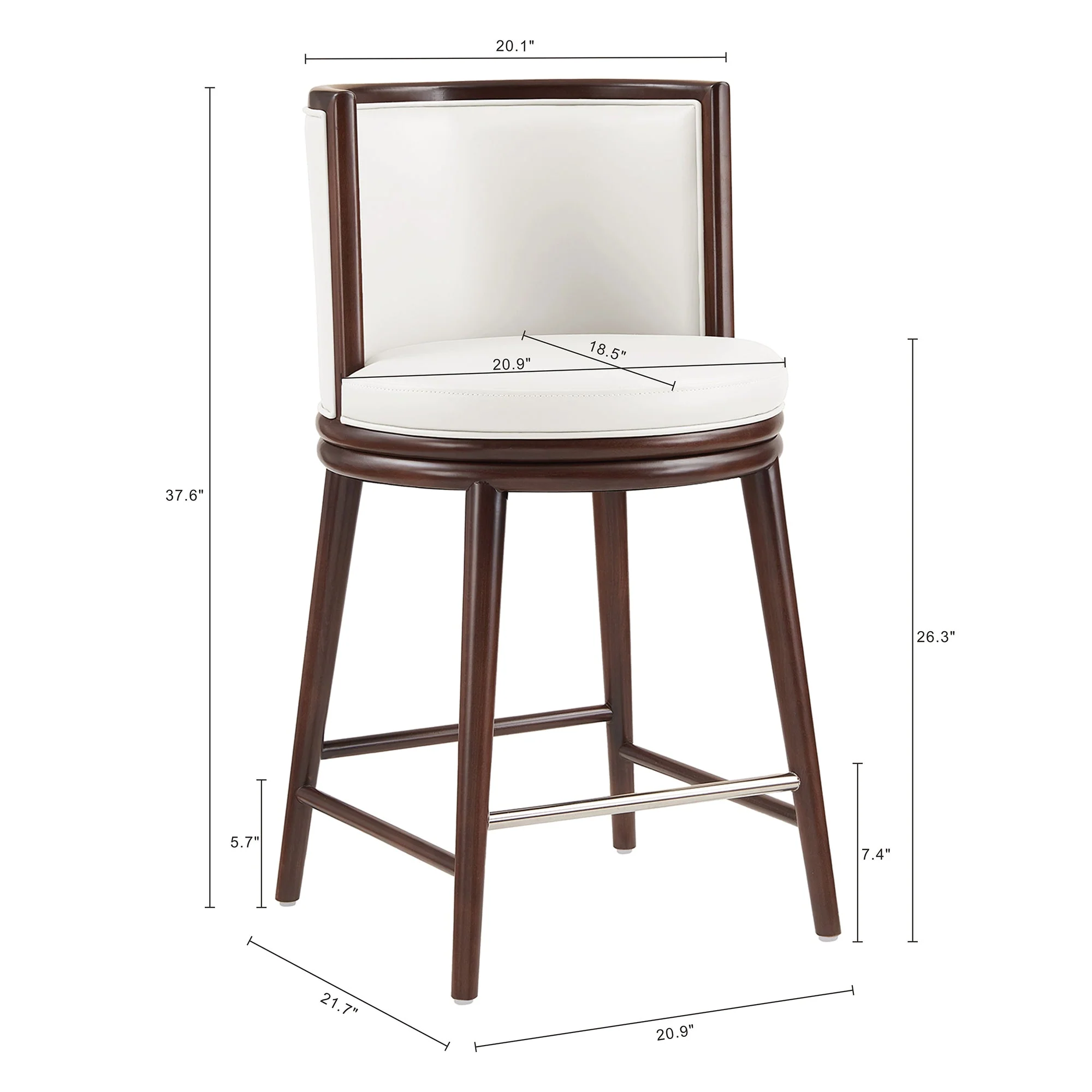 Evalyn Counter Stool in White (set of 2) - Image 3