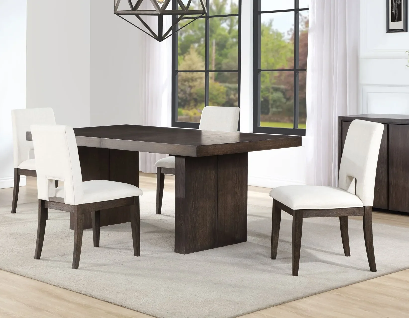 Evan Eggshell/Walnut Brown Dining Room Set