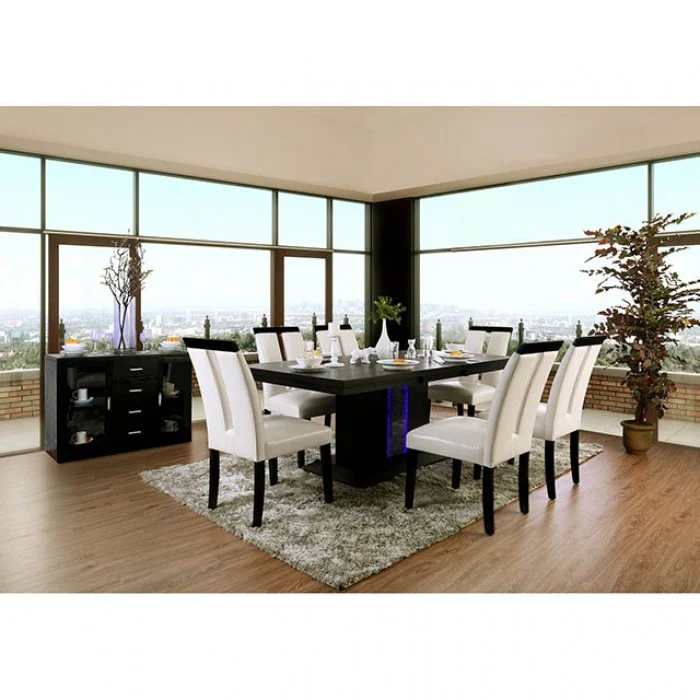 Evangeline Black/Beige 7-Piece Dining Room Set