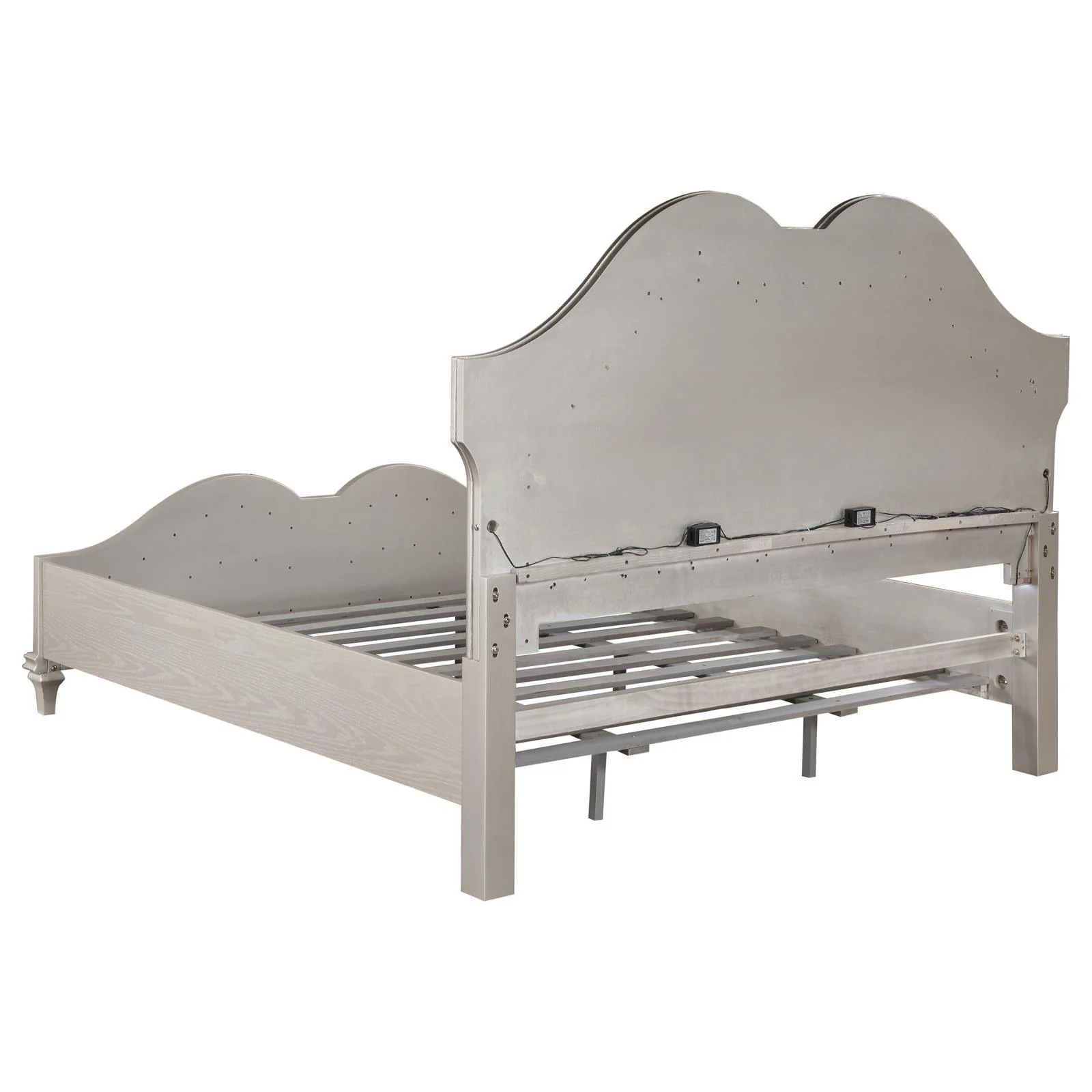 Evangeline Ivory/Silver Oak Tufted Upholstered Platform Eastern King Bed - Image 5