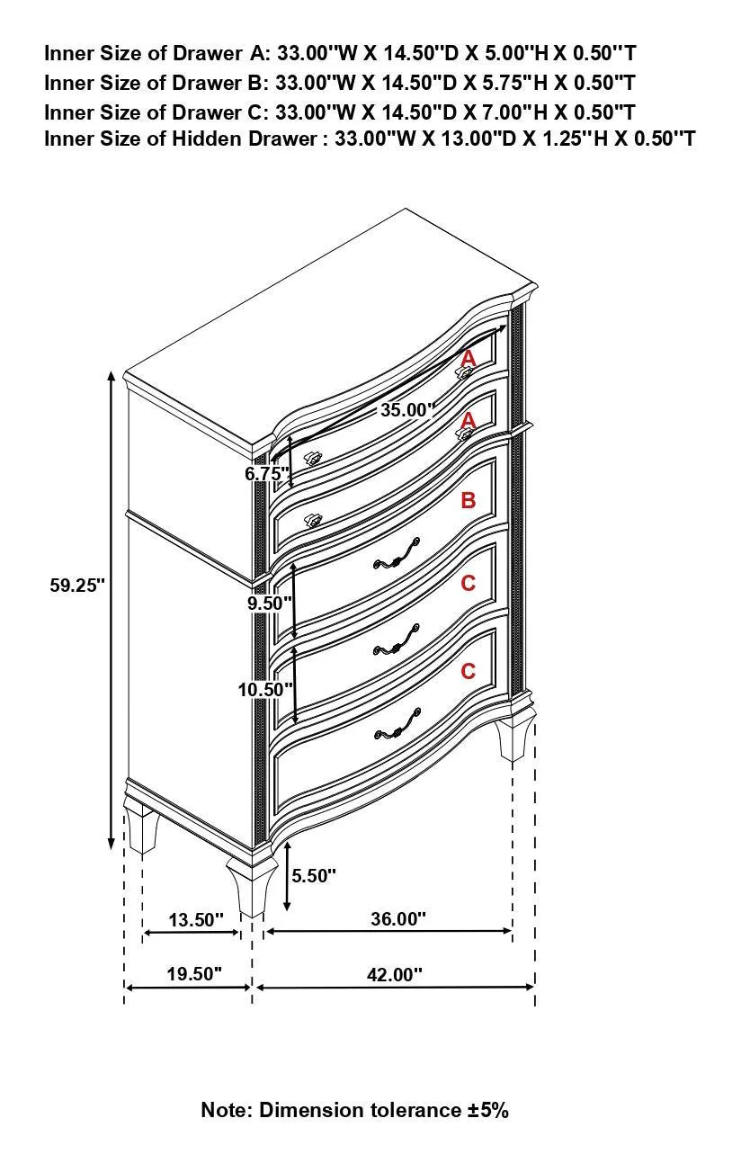Evangeline Silver Oak 6-Drawer Chest - Image 16