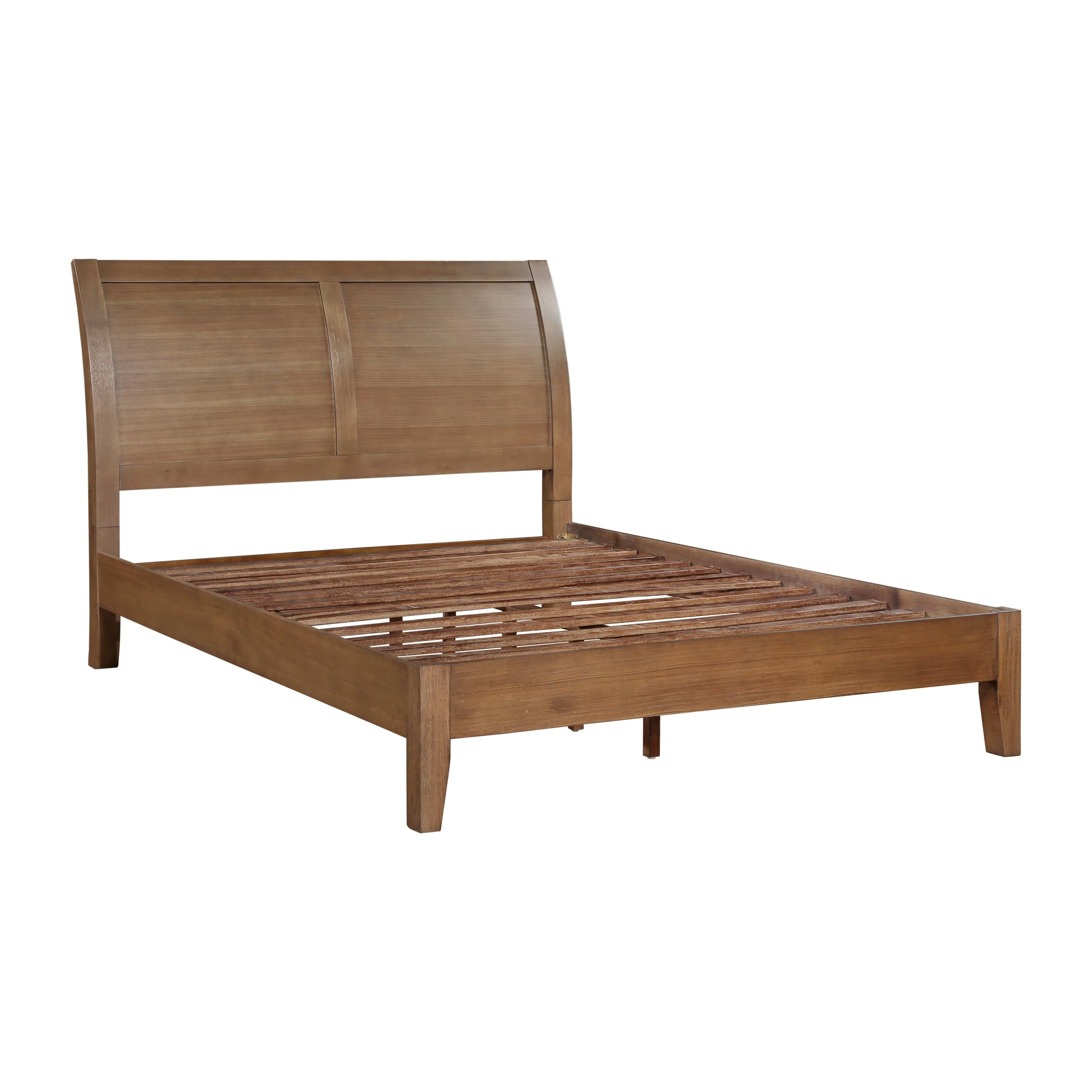 Evans Wire Brushed Light Brown California King Platform Bed - Image 5