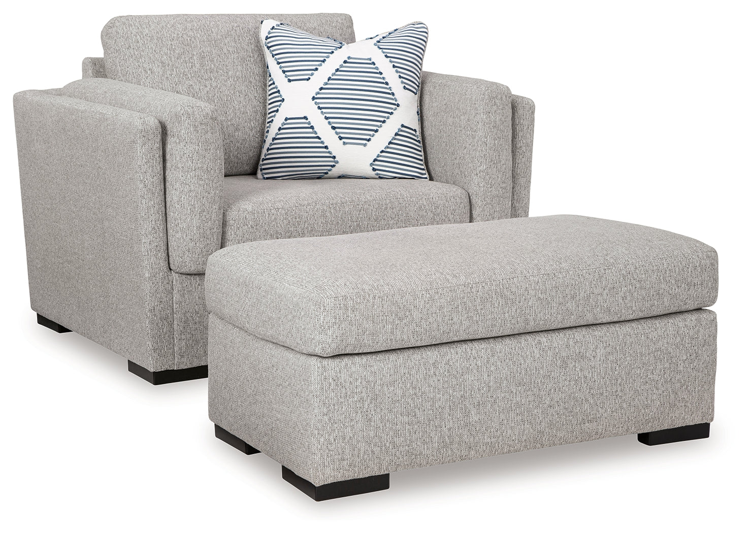 Evansley Chair and Ottoman in Pewter - Image 6