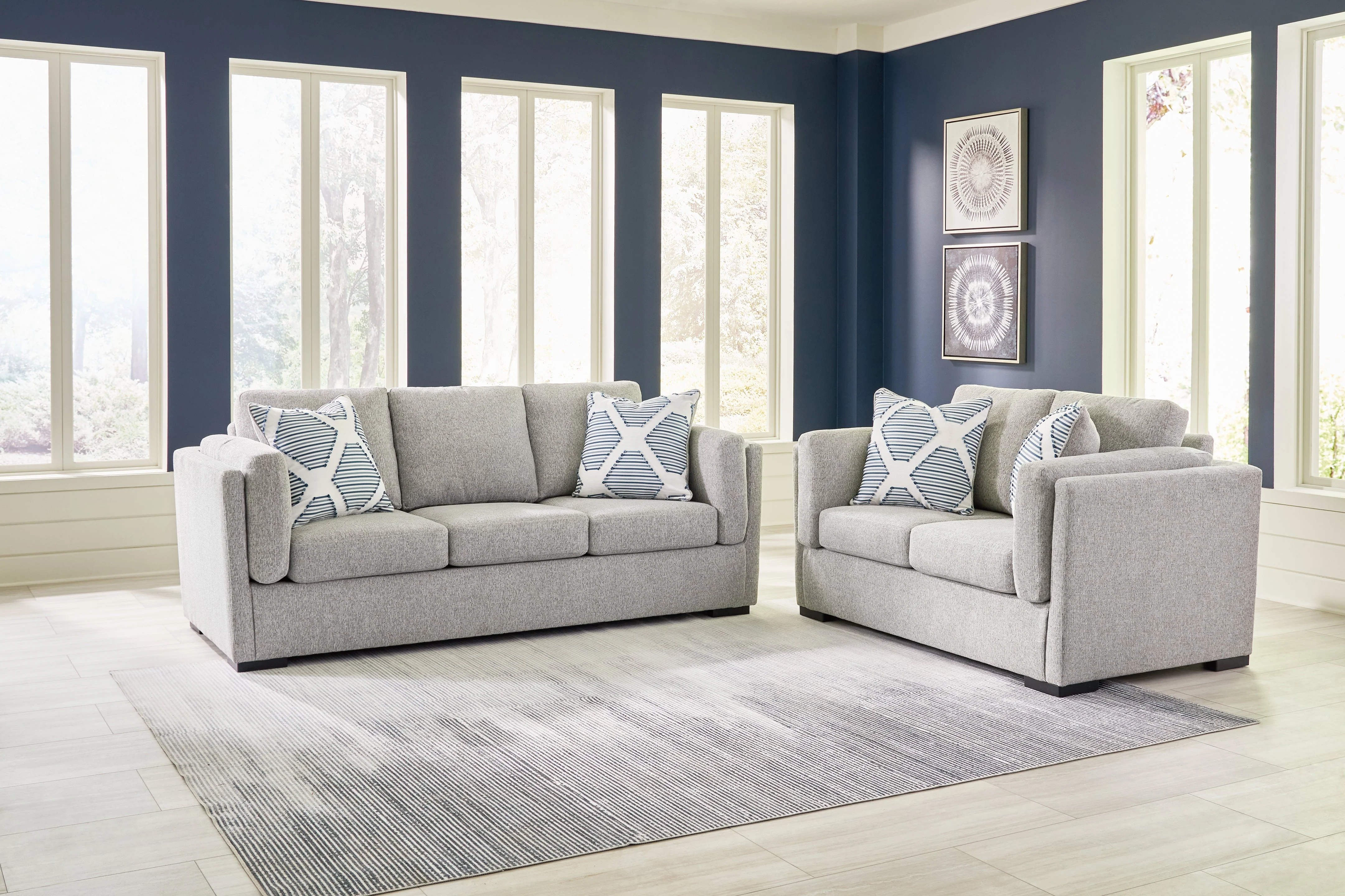 Evansley Sofa, Loveseat, Chair and Ottoman in Pewter - Image 26