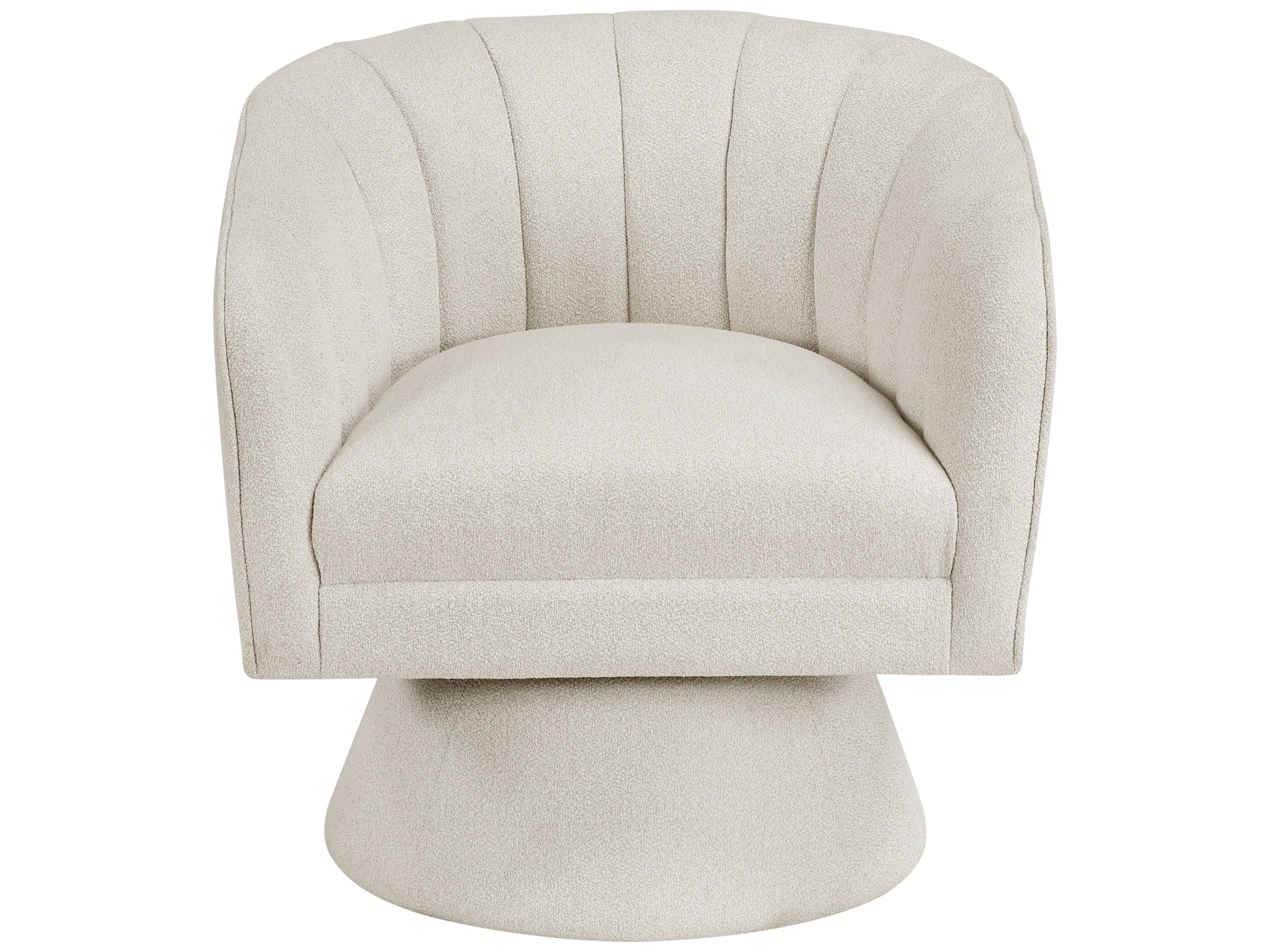 Eve Beige Boucle Swivel Chair
