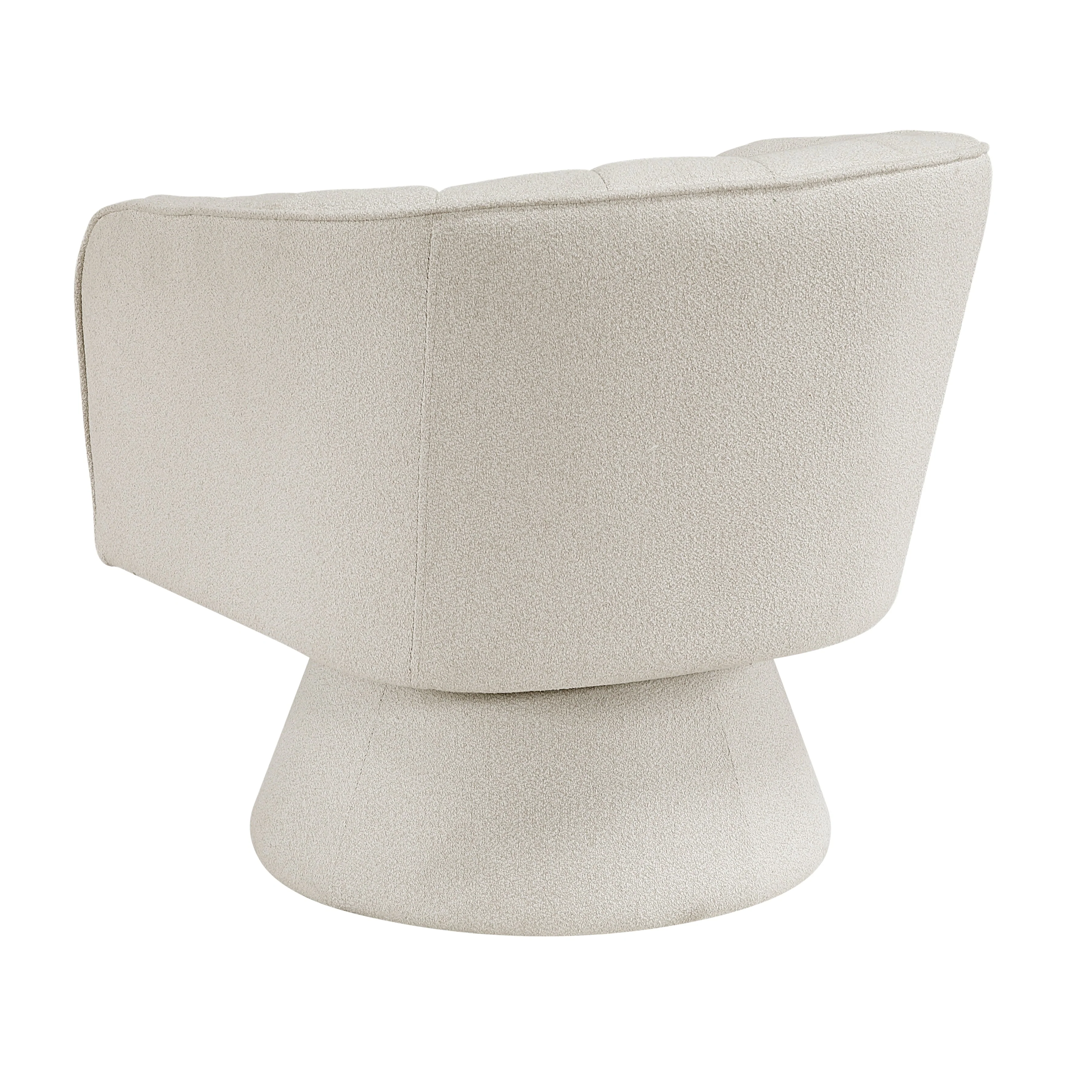 Eve Beige Boucle Swivel Chair - Image 4