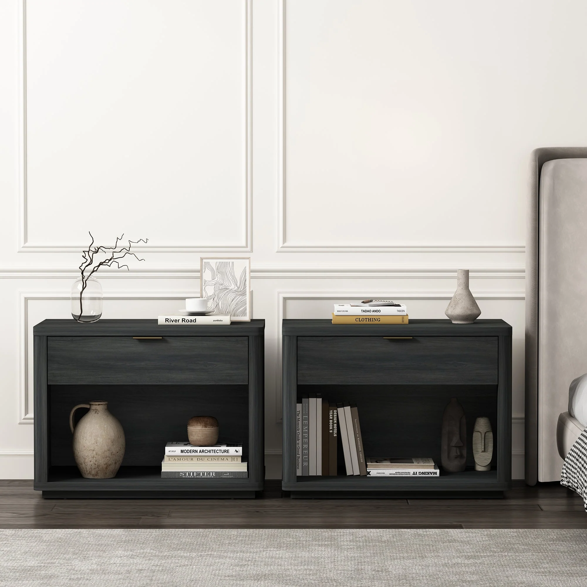 Evelyn 32" Nightstand 2.0 in Charcoal Grey (set of 2) - Image 2