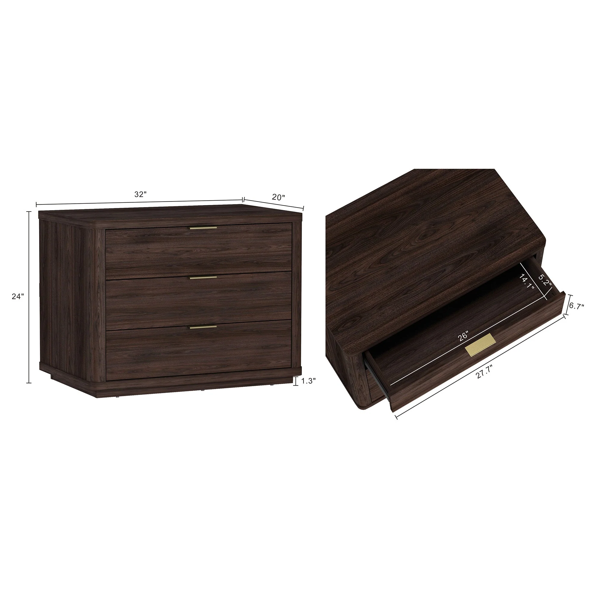 Evelyn 32" Nightstand 4.0 in Brown - Image 3