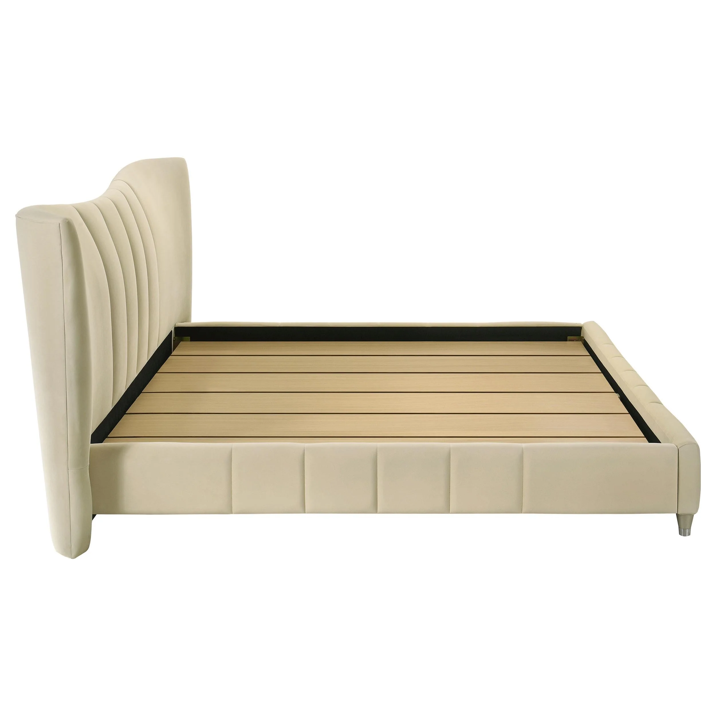 Evelyn Ivory Upholstered Eastern King Panel Platform Bed - Image 7