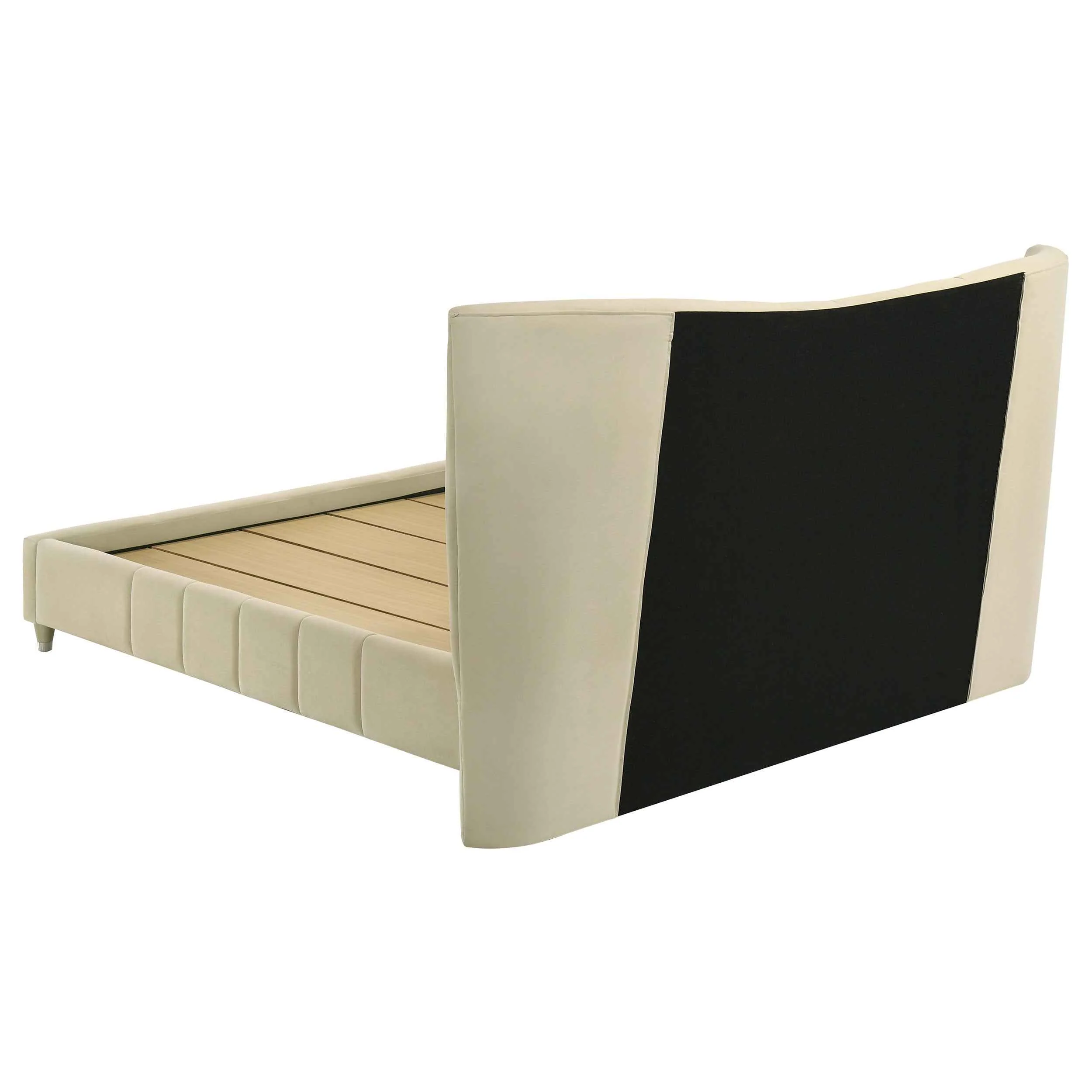 Evelyn Ivory Upholstered Queen Panel Platform Bed - Image 6