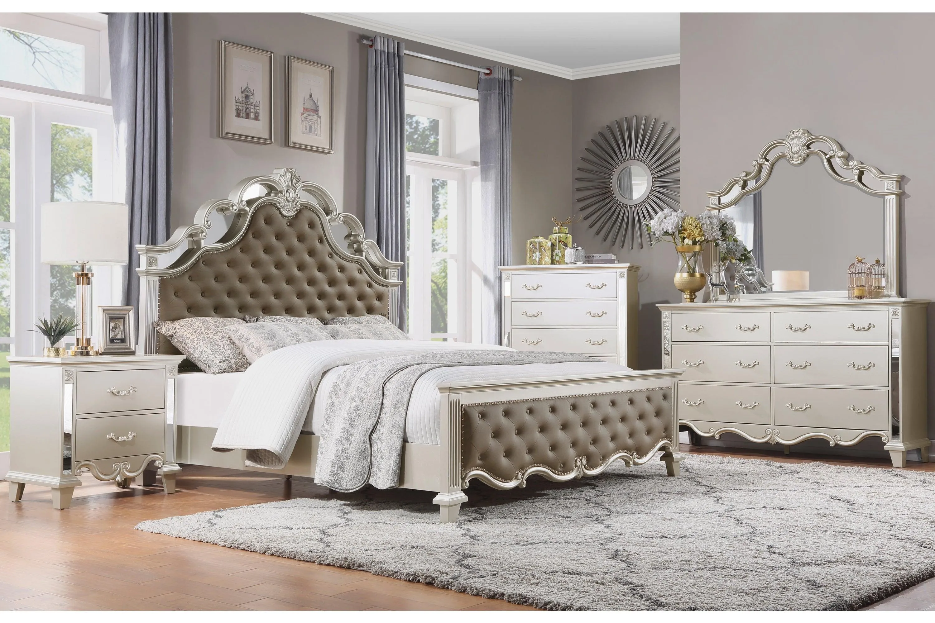 Ever Champagne Mirrored Dresser - Image 2