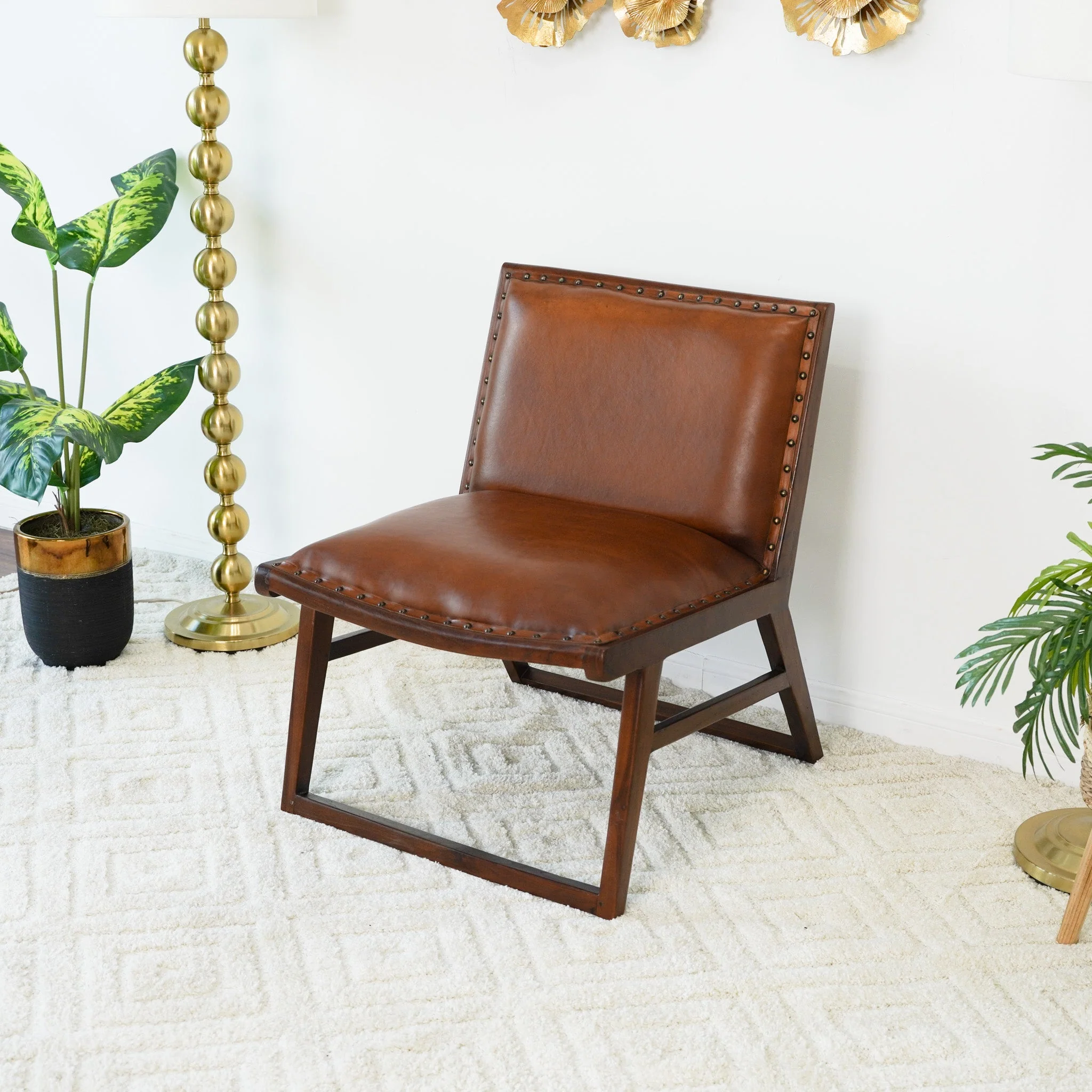 Everett Tan Leather Lounge Chair - Image 3