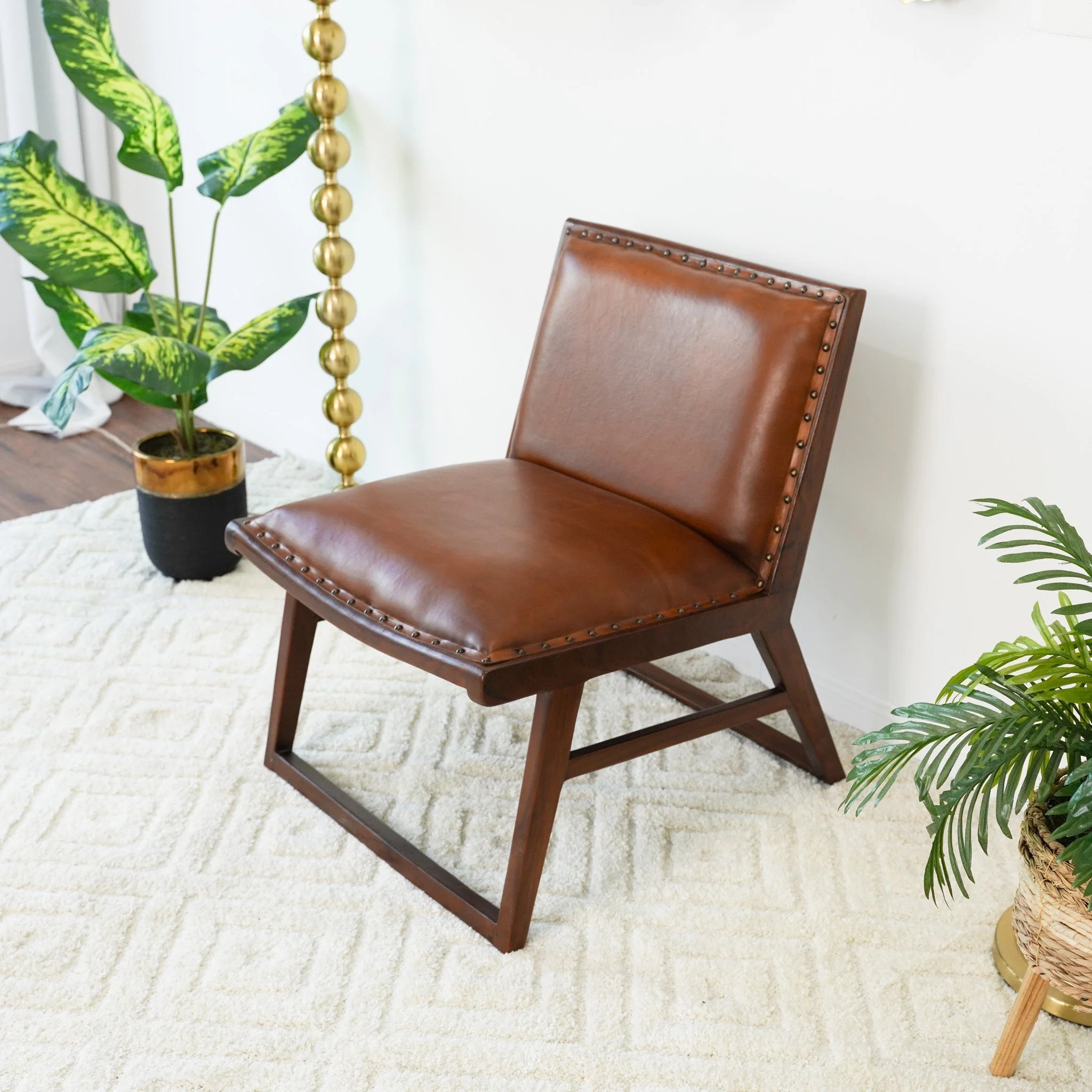 Everett Tan Leather Lounge Chair - Image 4