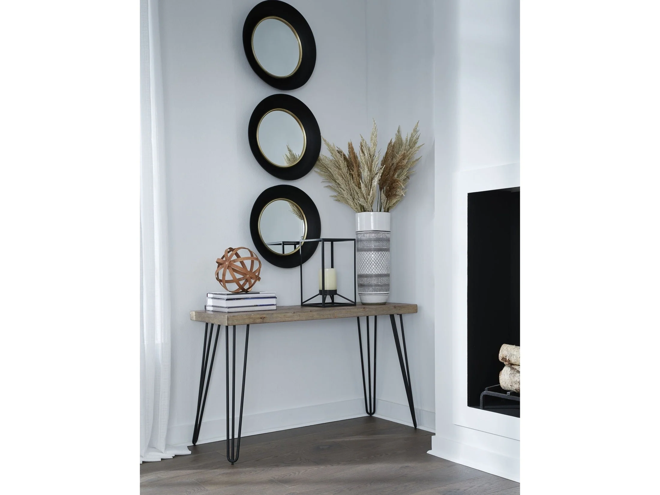 Everson Solid Fir Console Table in Sand Dollar