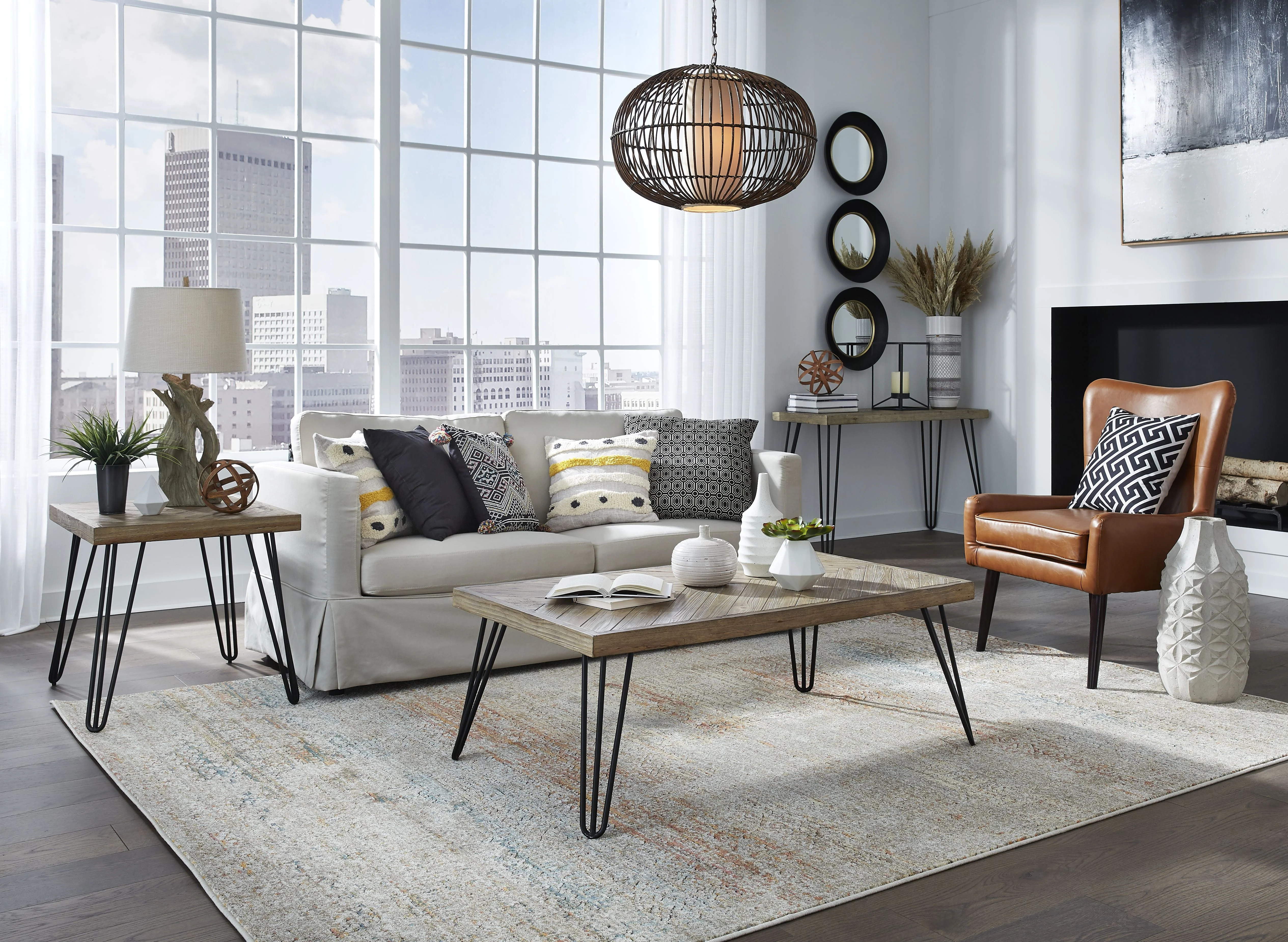 Everson Solid Fir Console Table in Sand Dollar - Image 2