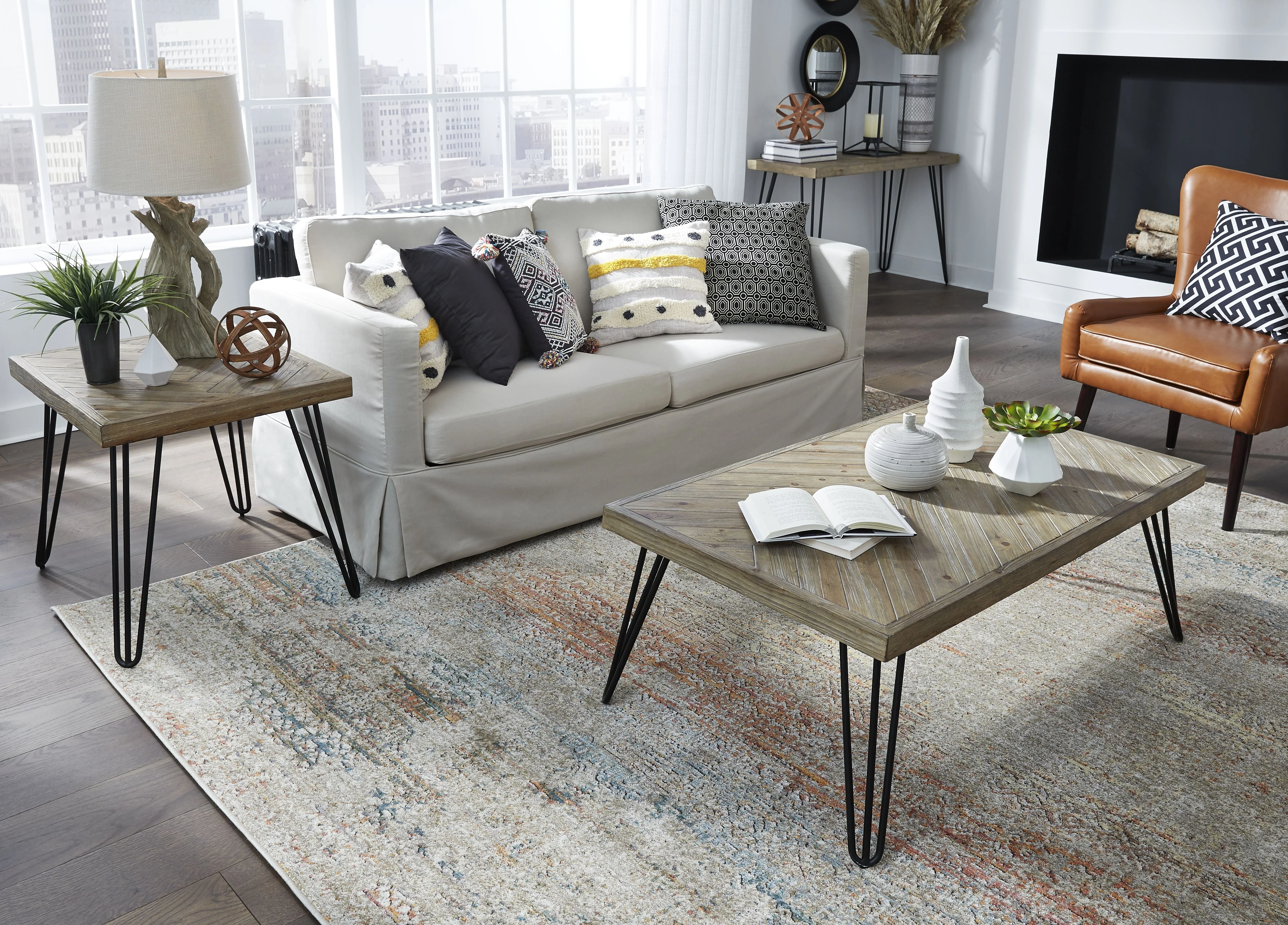 Everson Solid Fir Console Table in Sand Dollar - Image 3