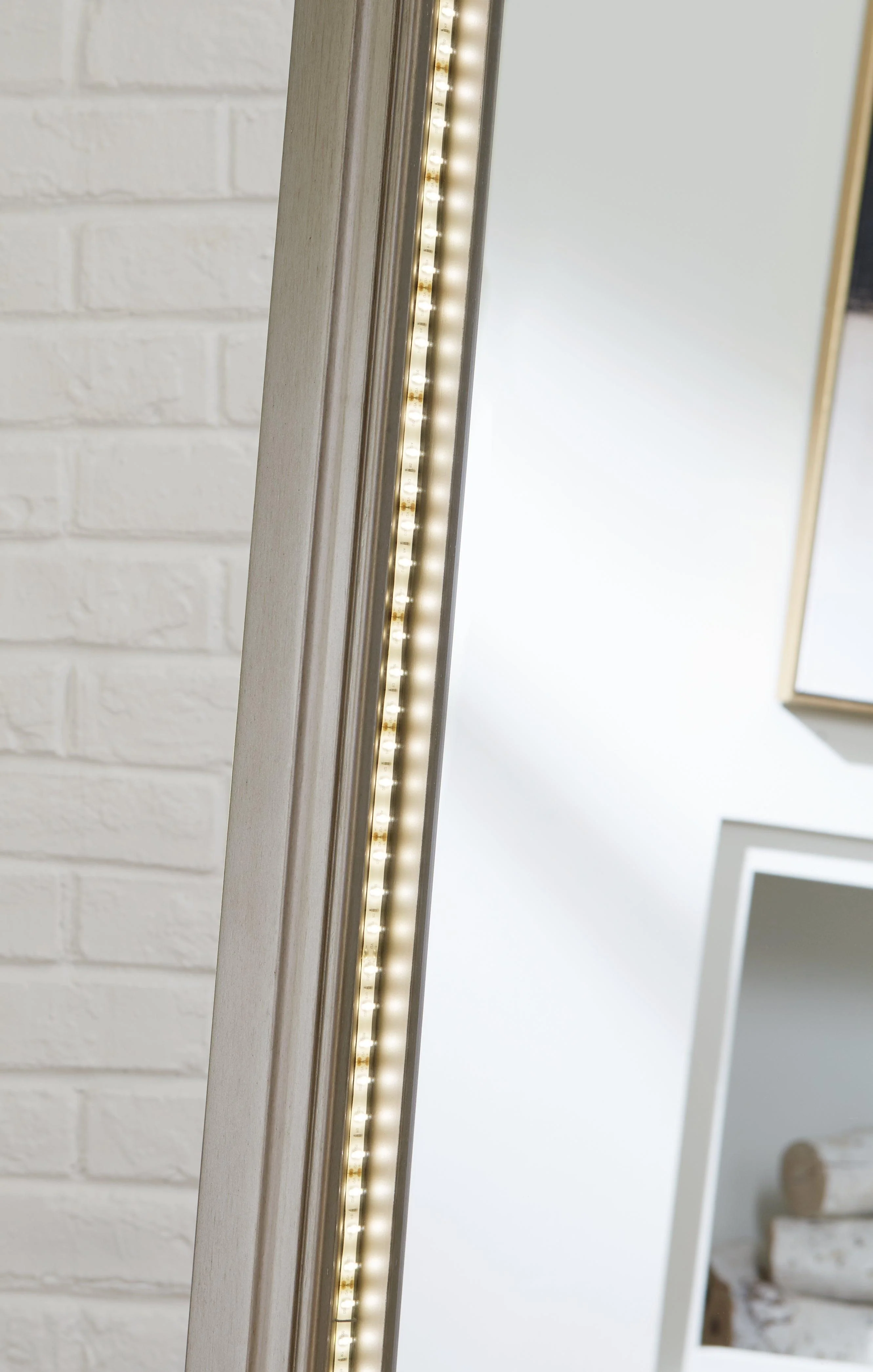 Evesen Champagne Floor Standing Mirror with Storage - Image 8
