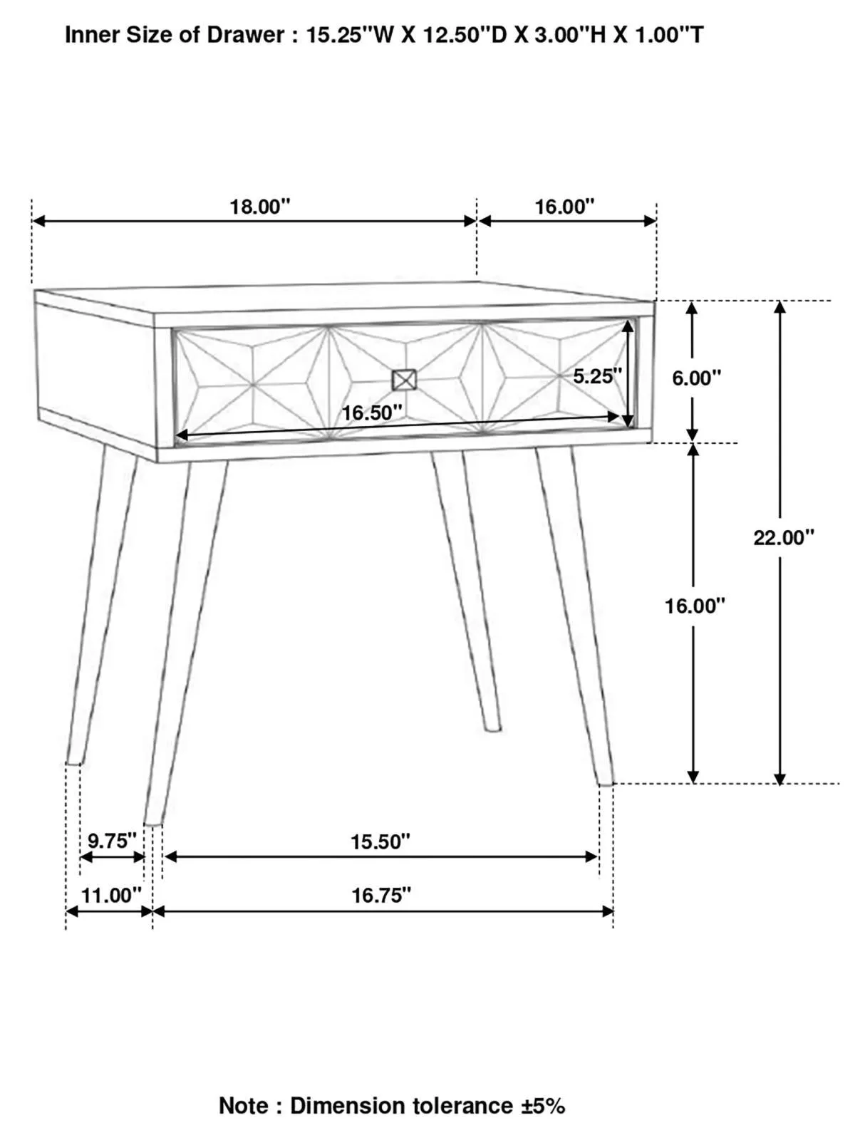 Ezra Rectangular 1-Drawer Accent Cabinet - Image 11