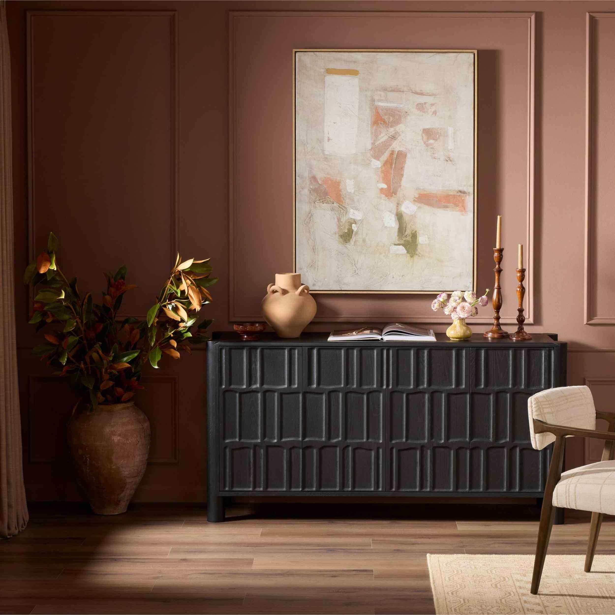 Ezri 4 Door Sideboard, Black Oak By Fourhands - Image 8