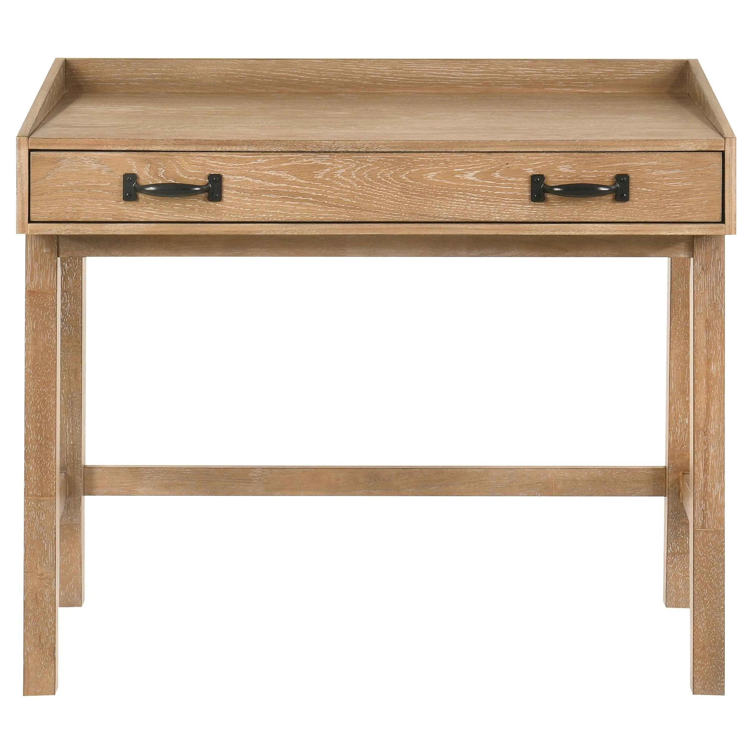 Fabian Distressed Light Brown 38-inch Computer Desk with Keyboard Drawer - Image 4