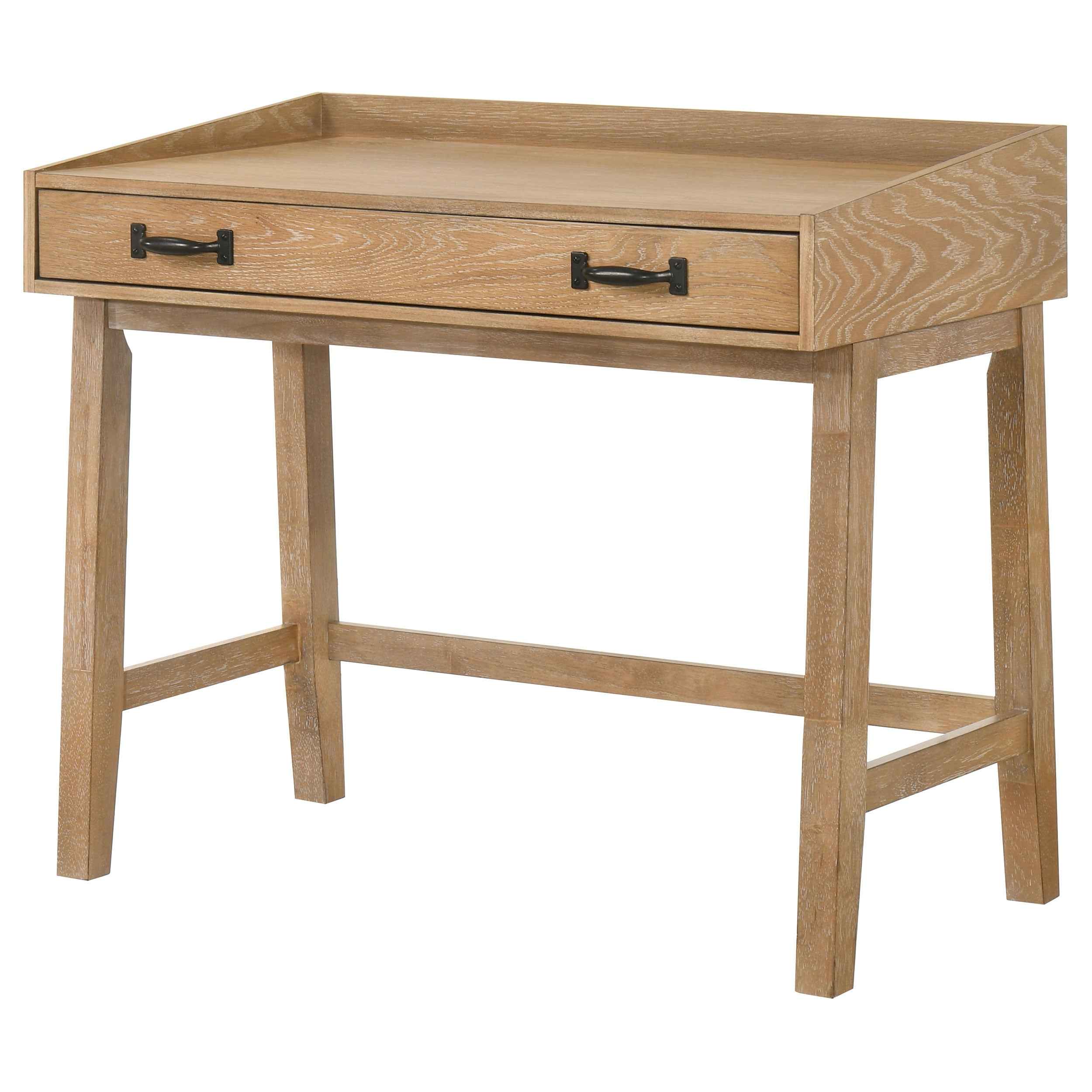 Fabian Distressed Light Brown 38-inch Computer Desk with Keyboard Drawer - Image 5