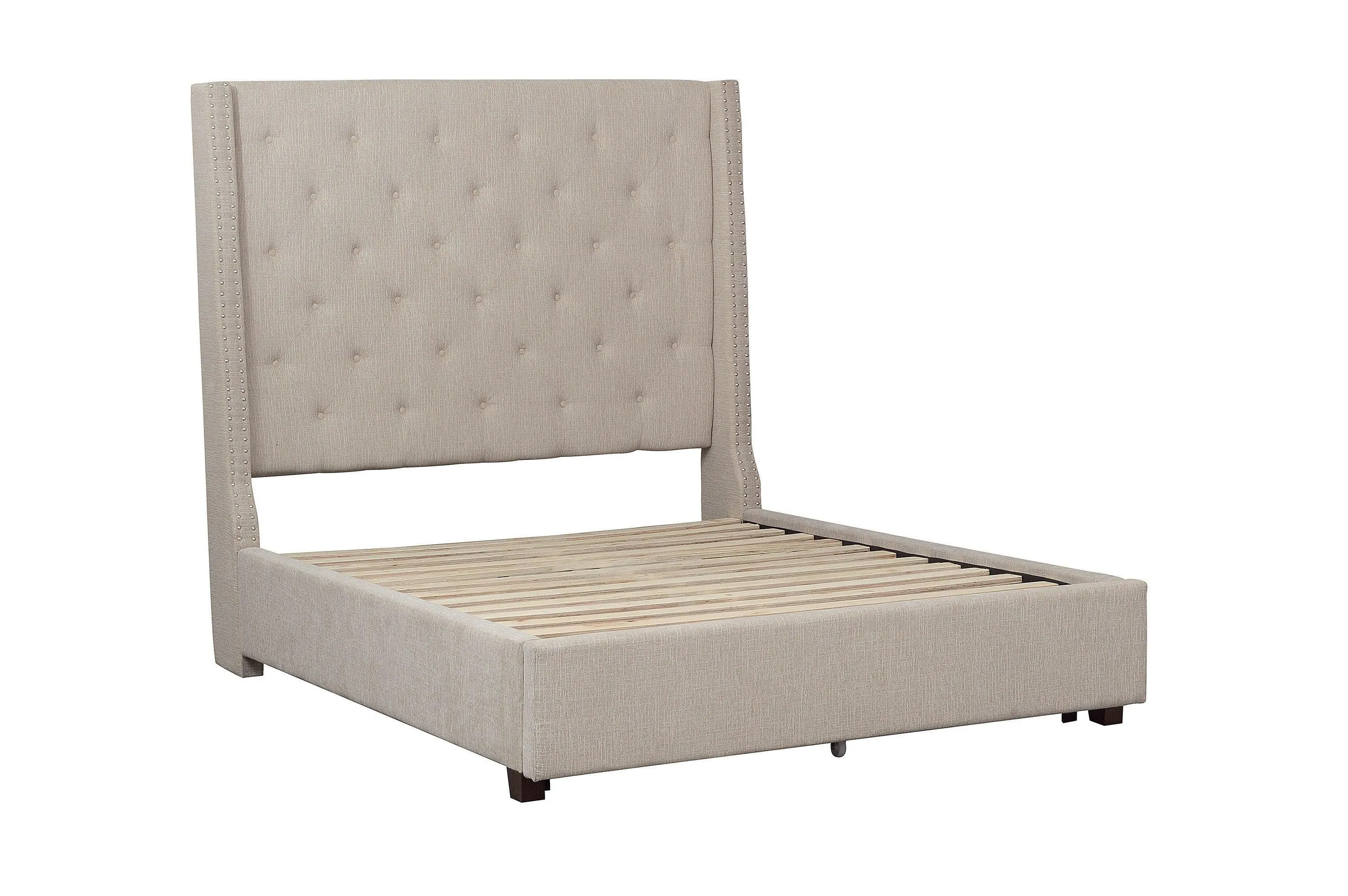Fairborn Beige Full Upholstered Platform Bed - Image 2
