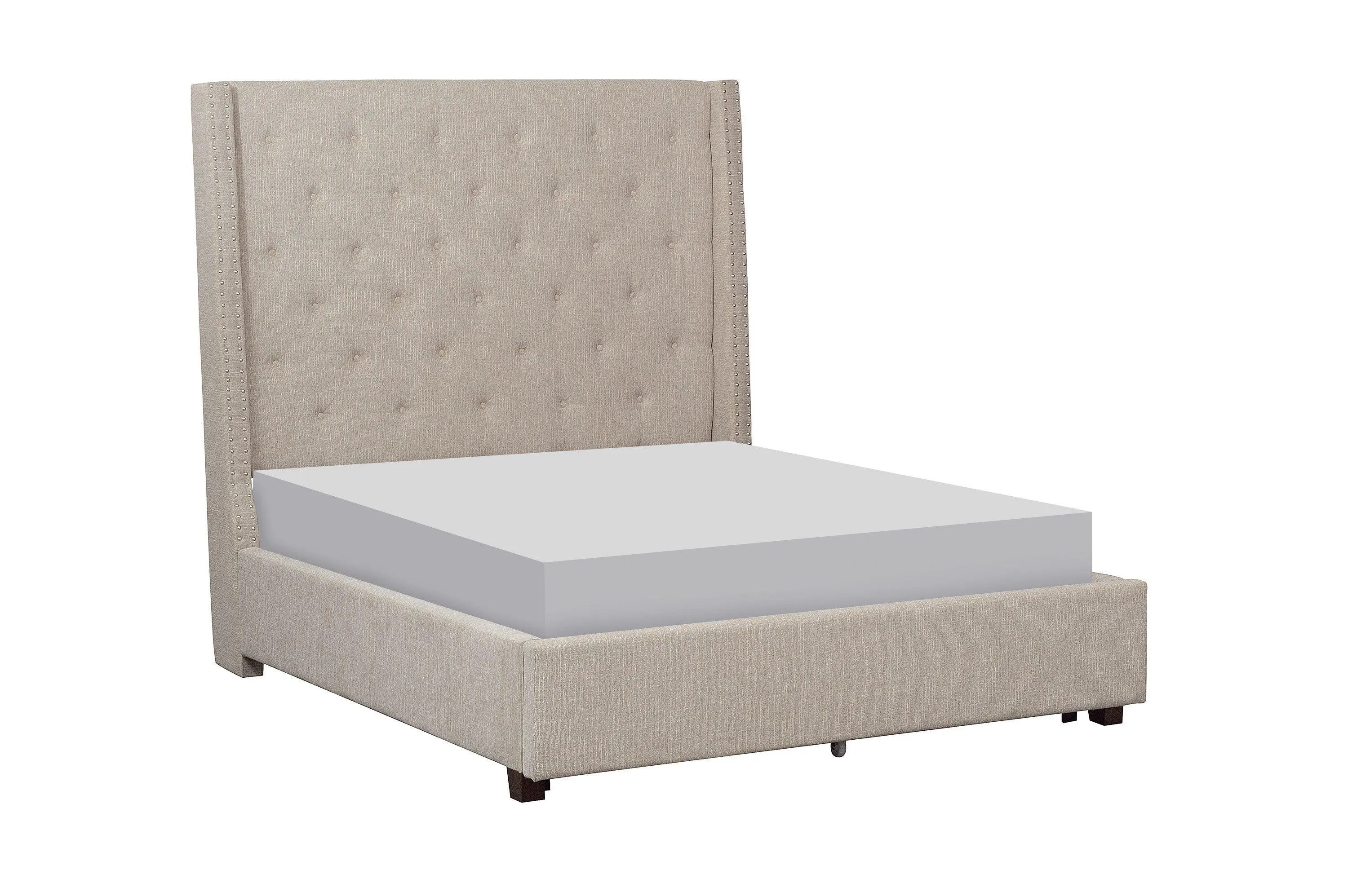 Fairborn Beige Full Upholstered Platform Bed - Image 5