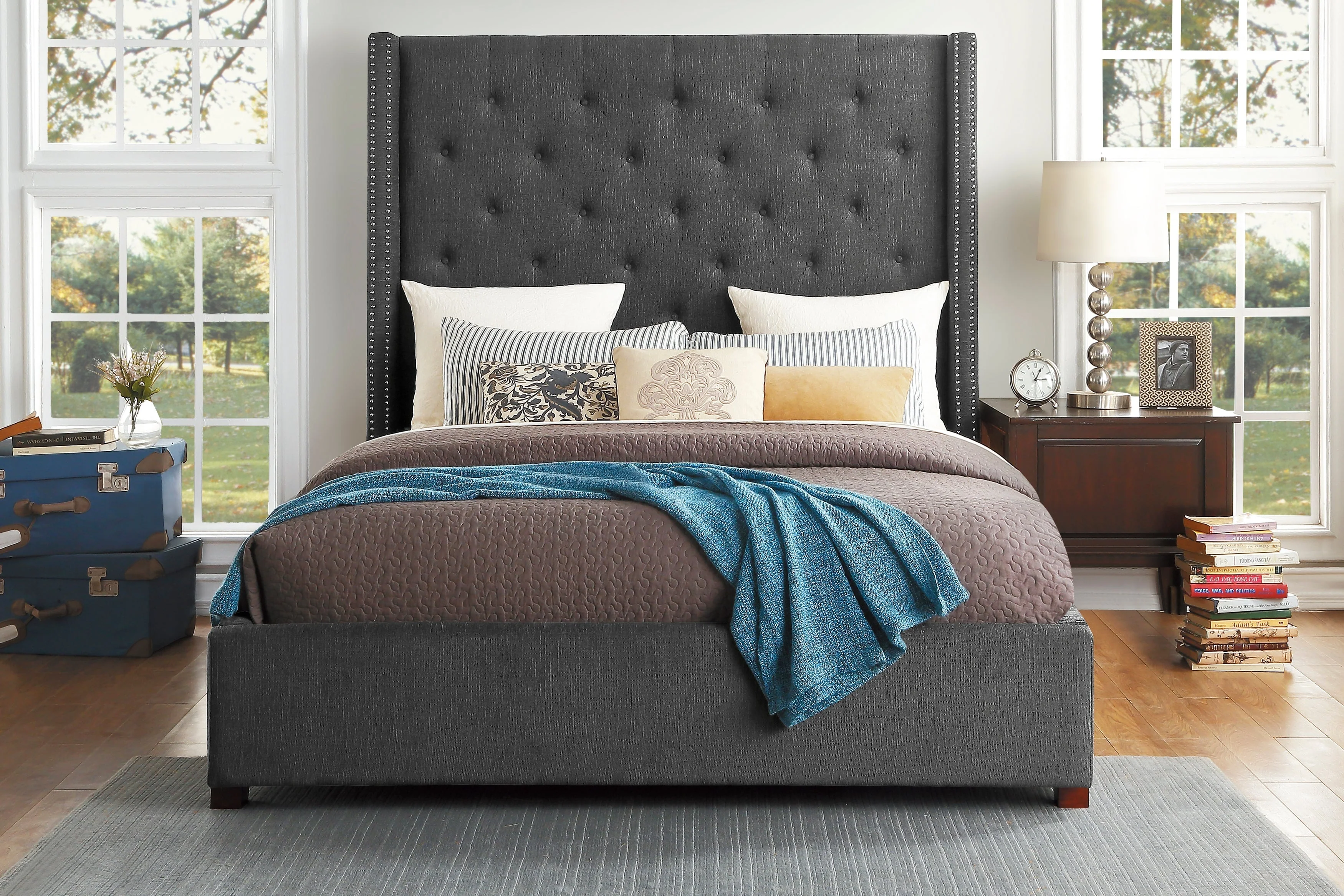 Fairborn Gray California King Upholstered Platform Bed - Image 5