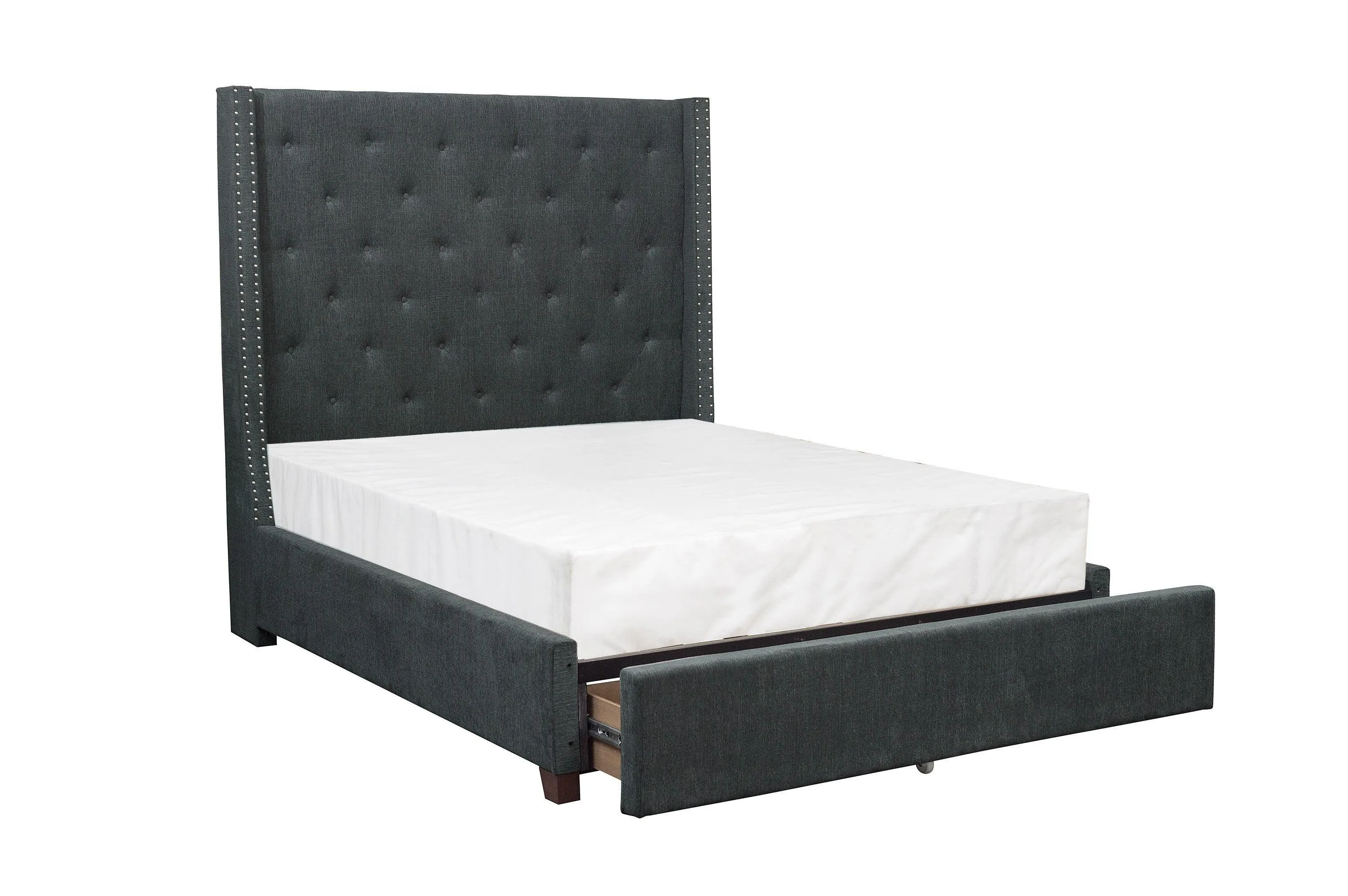 Fairborn Gray Full Upholstered Storage Platform Bed - Image 4