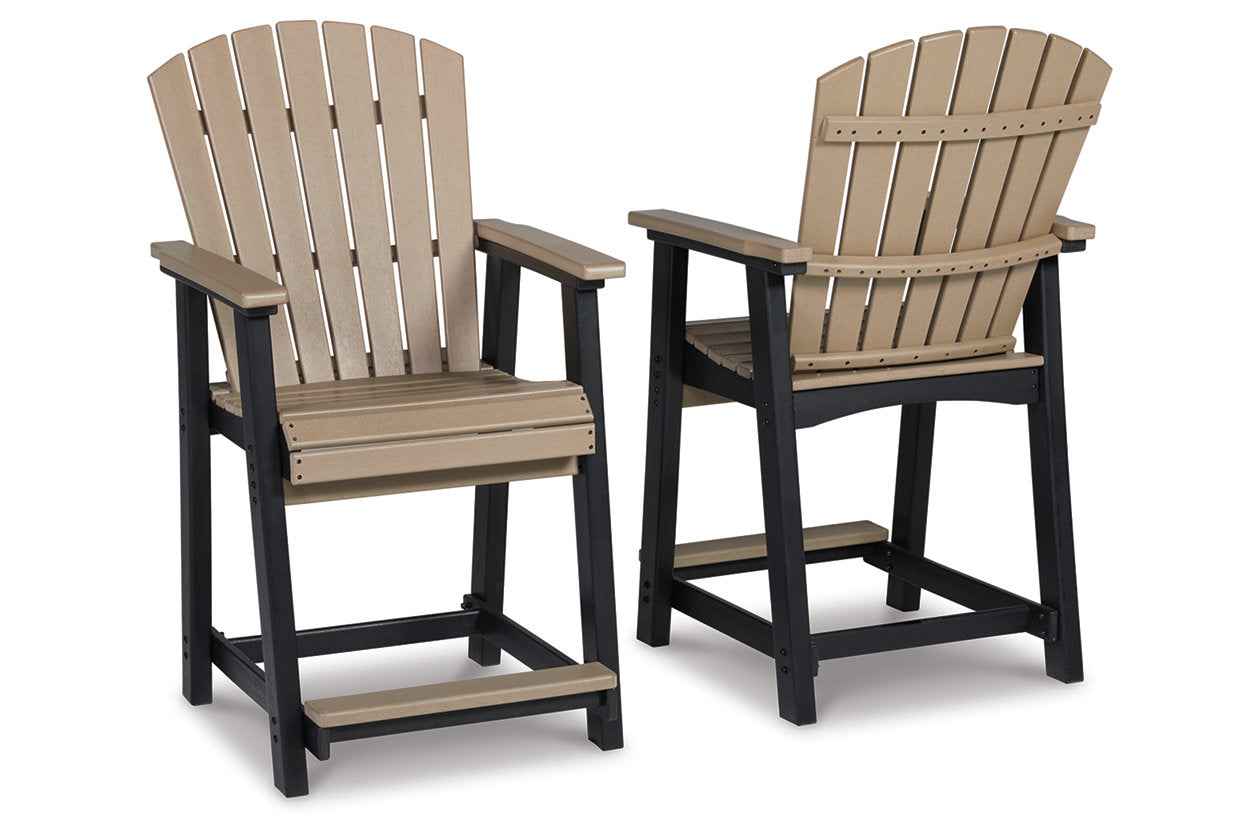 Fairen Trail Black/Driftwood Outdoor Counter Height Barstool - Image 3