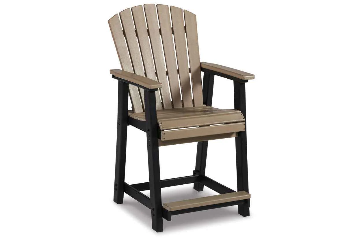 Fairen Trail Black/Driftwood Outdoor Counter Height Barstool - Image 4