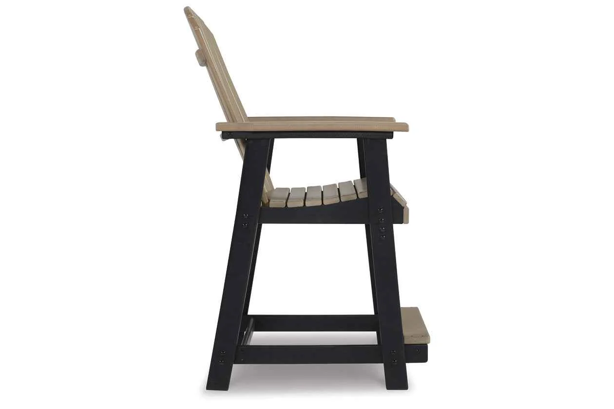 Fairen Trail Black/Driftwood Outdoor Counter Height Barstool - Image 6