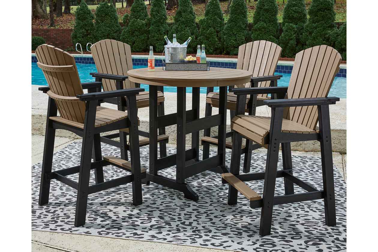 Fairen Trail Black/Driftwood Outdoor Counter Height Dining Table with 2 Barstools - Image 10