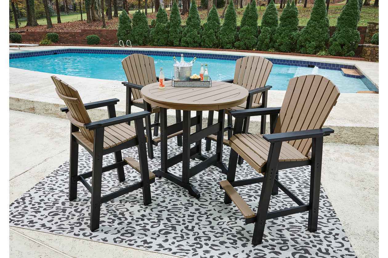 Fairen Trail Black/Driftwood Outdoor Counter Height Dining Table with 2 Barstools - Image 12