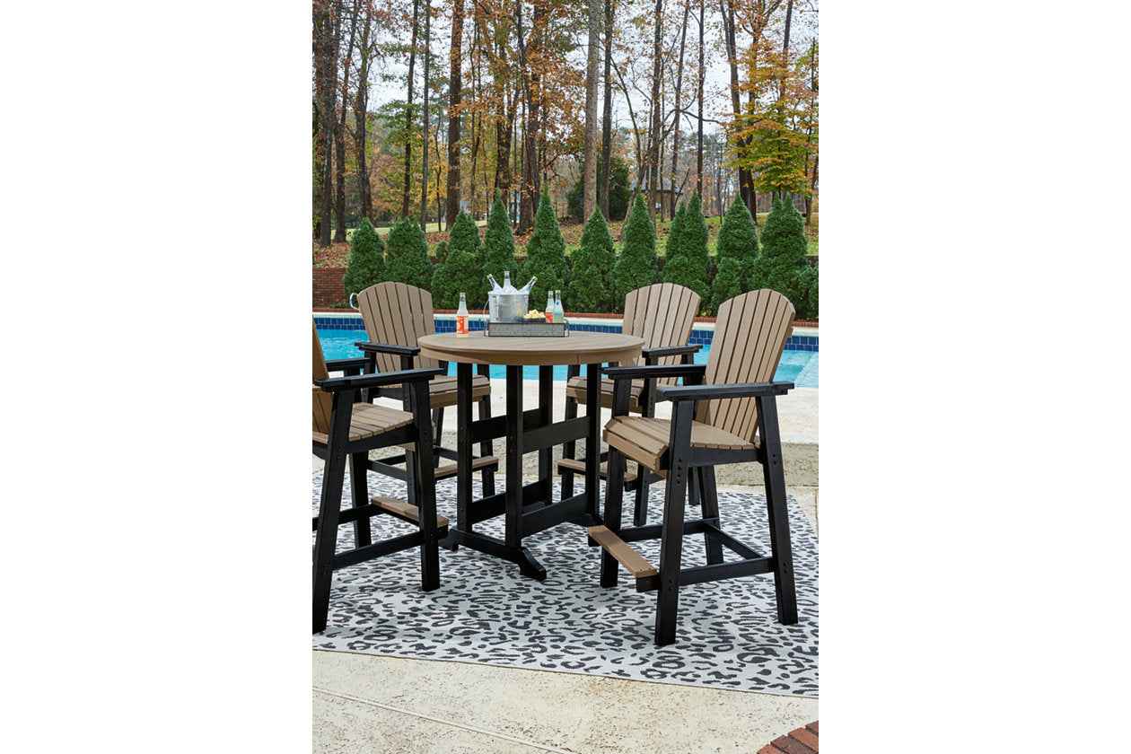 Fairen Trail Black/Driftwood Outdoor Counter Height Dining Table with 2 Barstools - Image 13