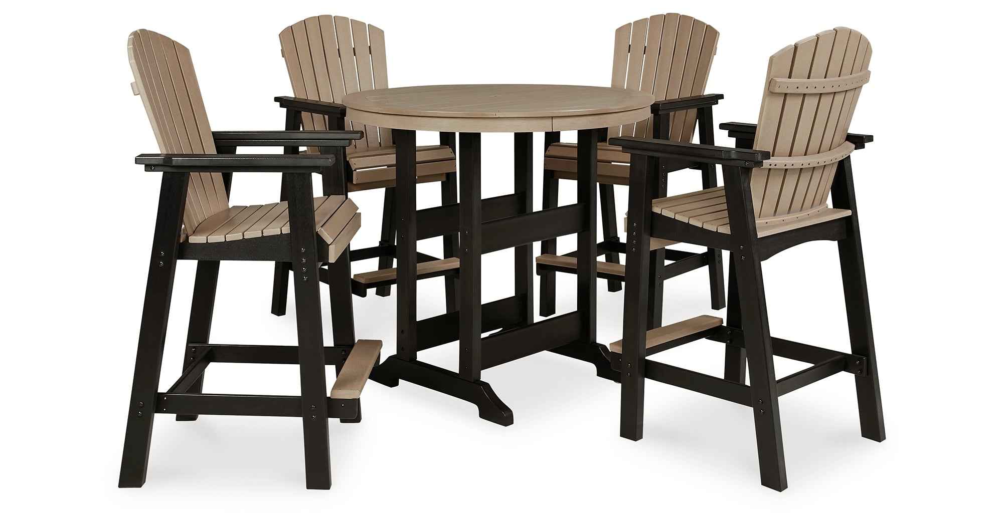 Fairen Trail Black/Driftwood Outdoor Counter Height Dining Table with 2 Barstools - Image 29