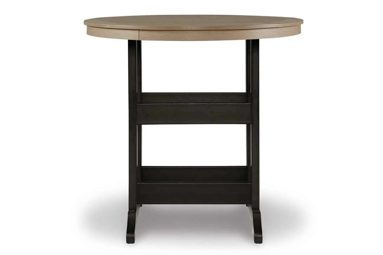 Fairen Trail Black/Driftwood Outdoor Counter Height Dining Table with 2 Barstools - Image 4