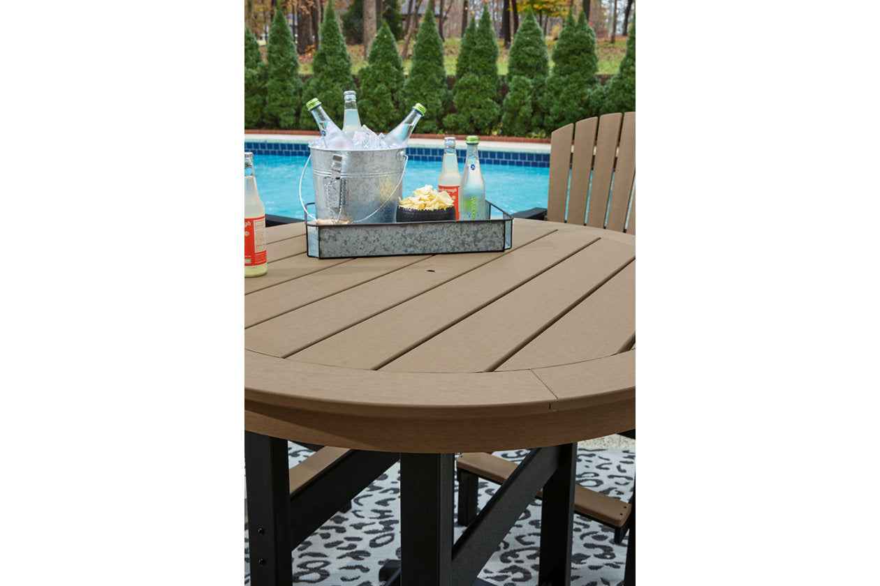 Fairen Trail Black/Driftwood Outdoor Counter Height Dining Table with 2 Barstools - Image 9