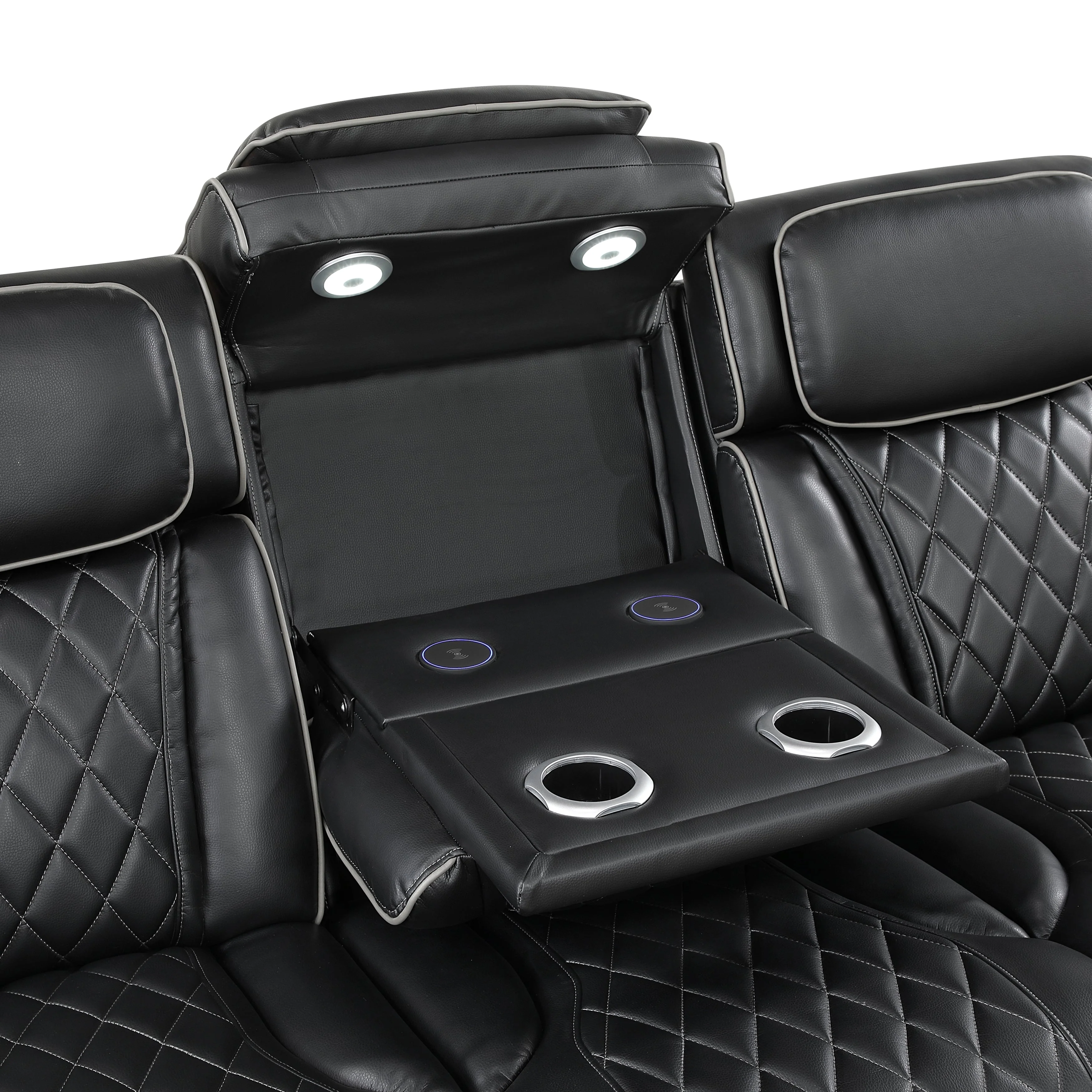 Fairway Black Power Double Reclining Living Room Set - Image 12