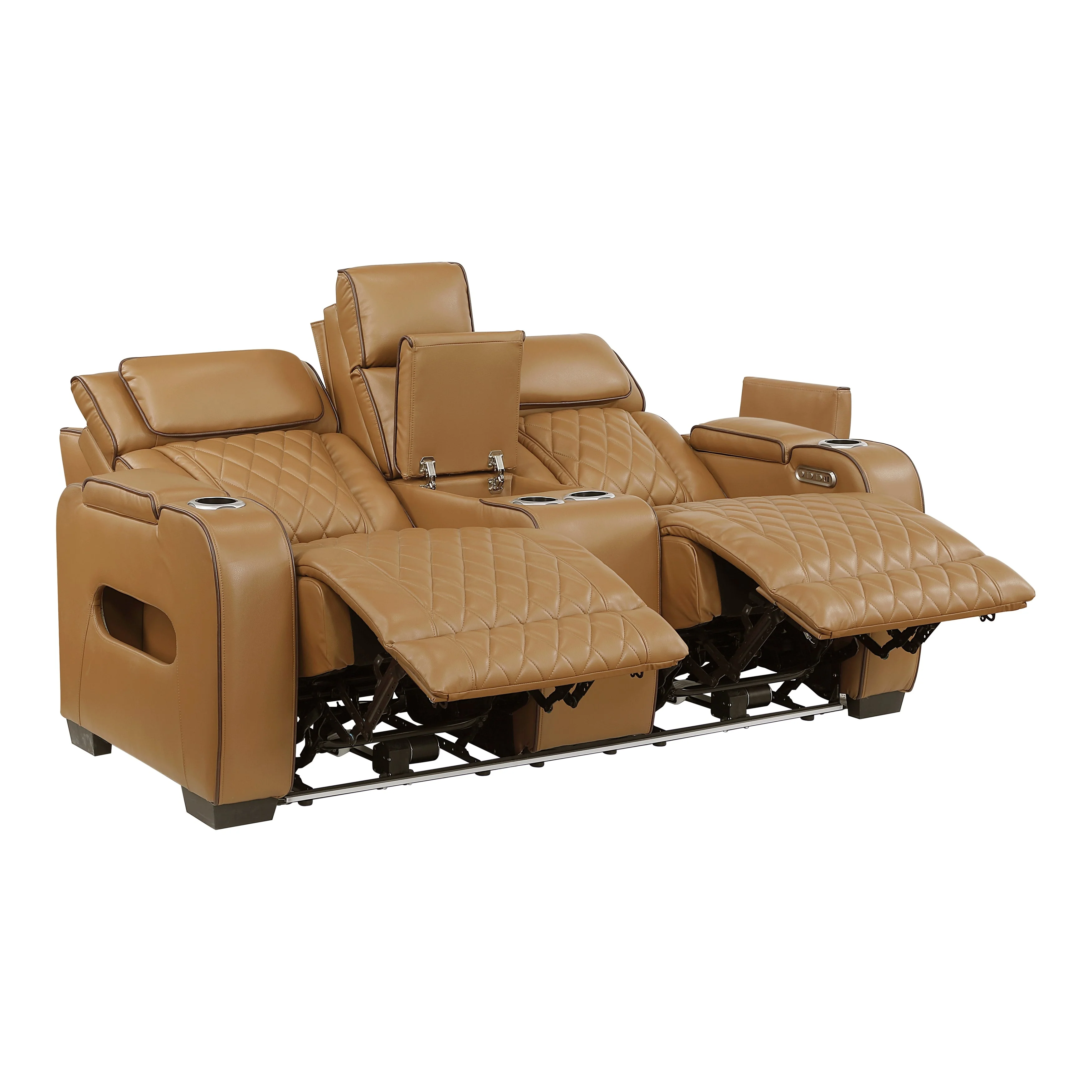 Fairway Brown Power Double Reclining Loveseat with Center Console - Image 6