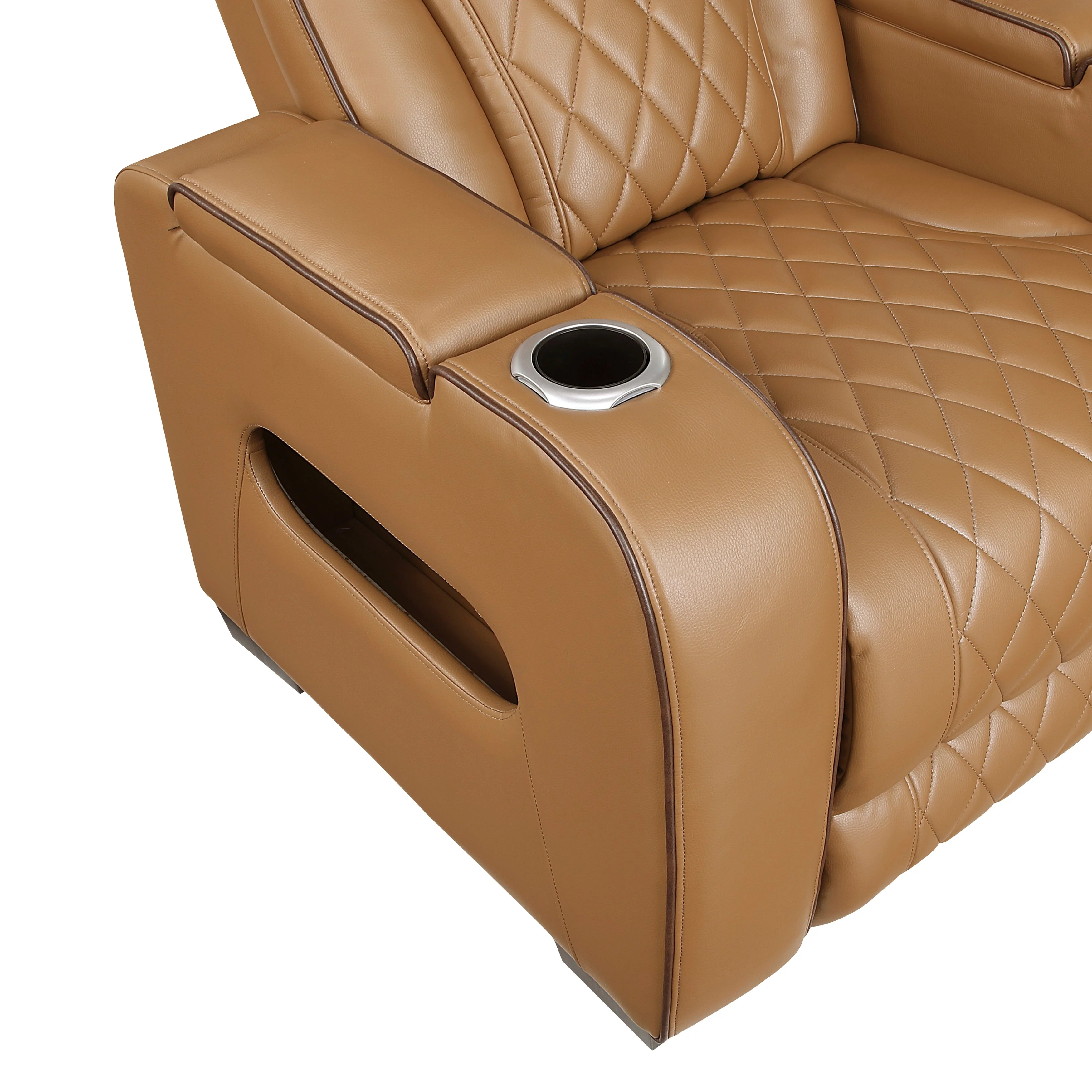 Fairway Brown Power Double Reclining Loveseat with Center Console - Image 9