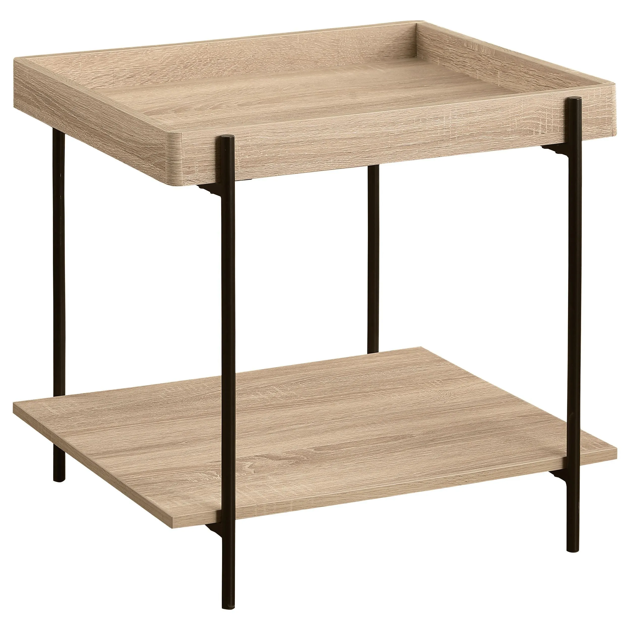 Fallon Light Brown Square Engineered Wood End Table - Image 2