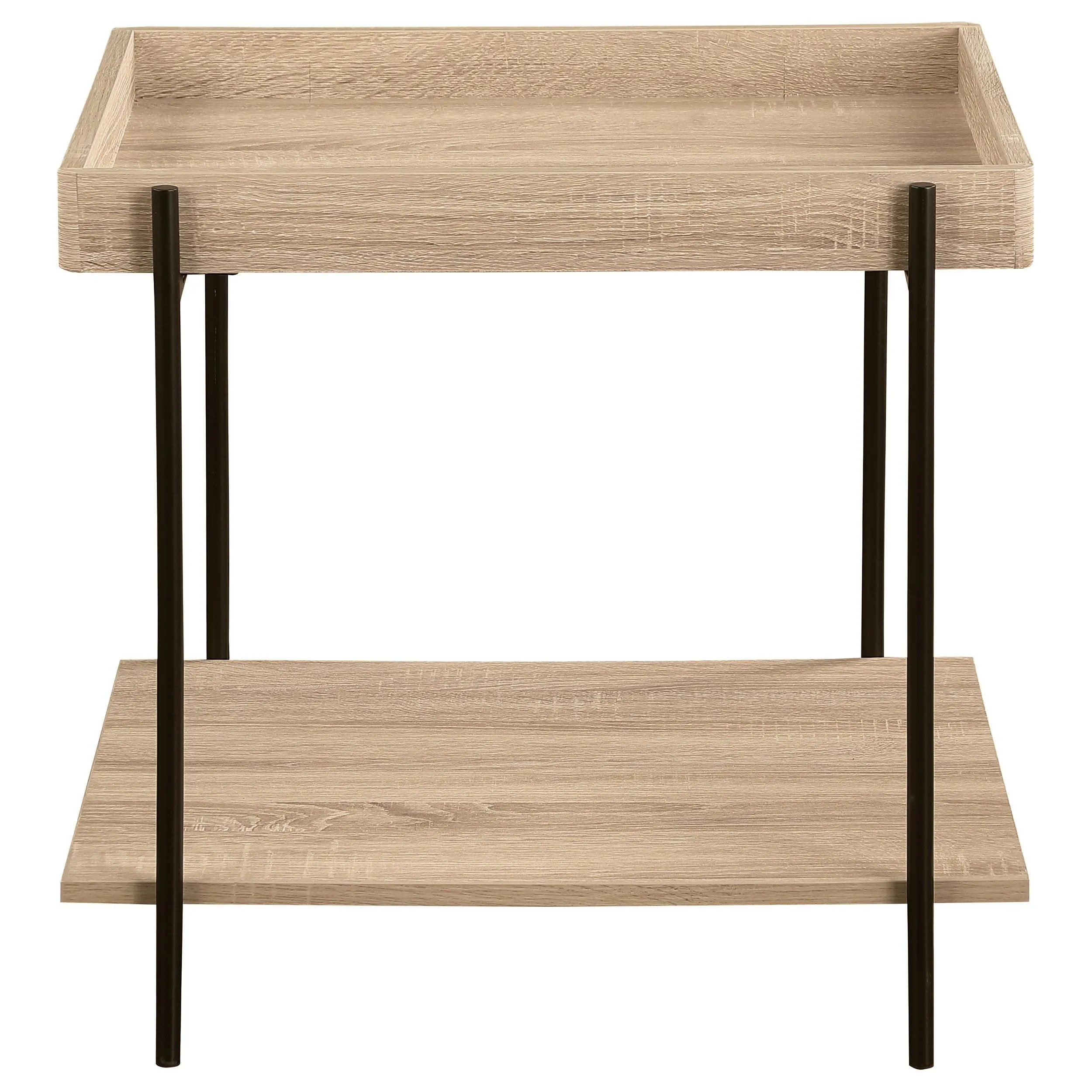 Fallon Light Brown Square Engineered Wood End Table - Image 3