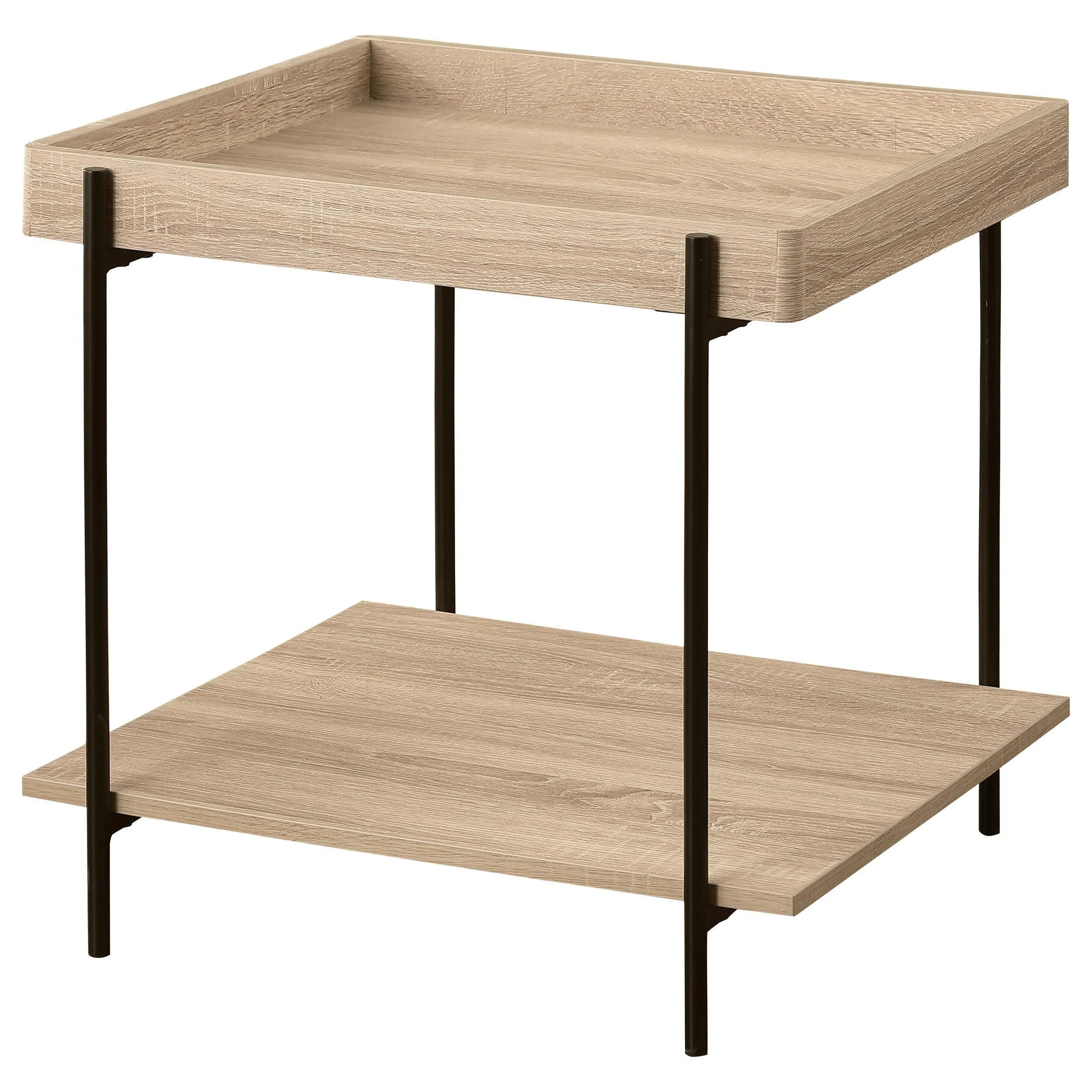 Fallon Light Brown Square Engineered Wood End Table - Image 4