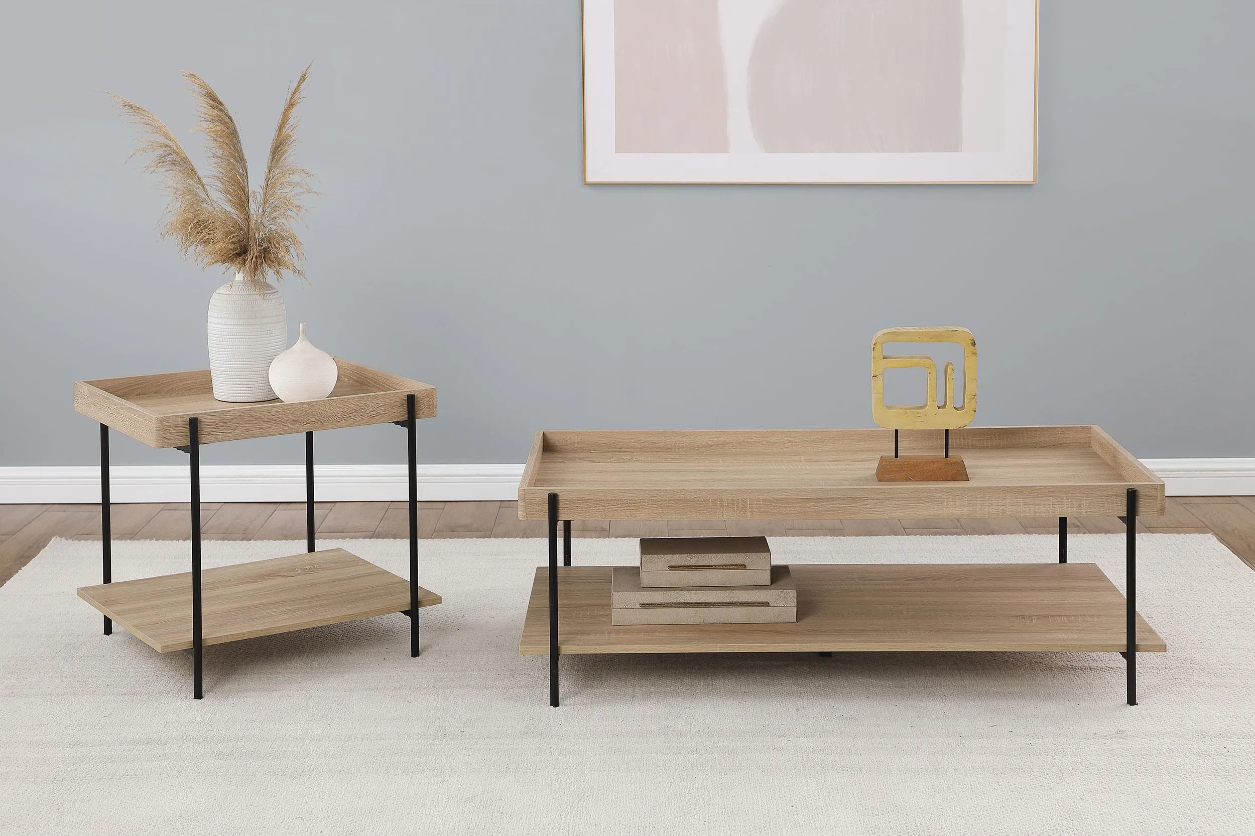 Fallon Light Brown Square Engineered Wood End Table - Image 8