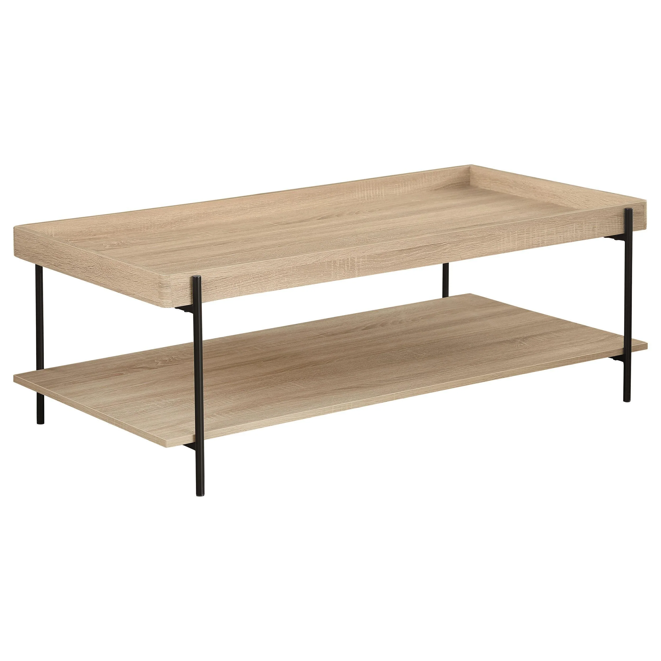 Fallon Rectangular Engineered Wood Coffee Table Light Brown - Image 2