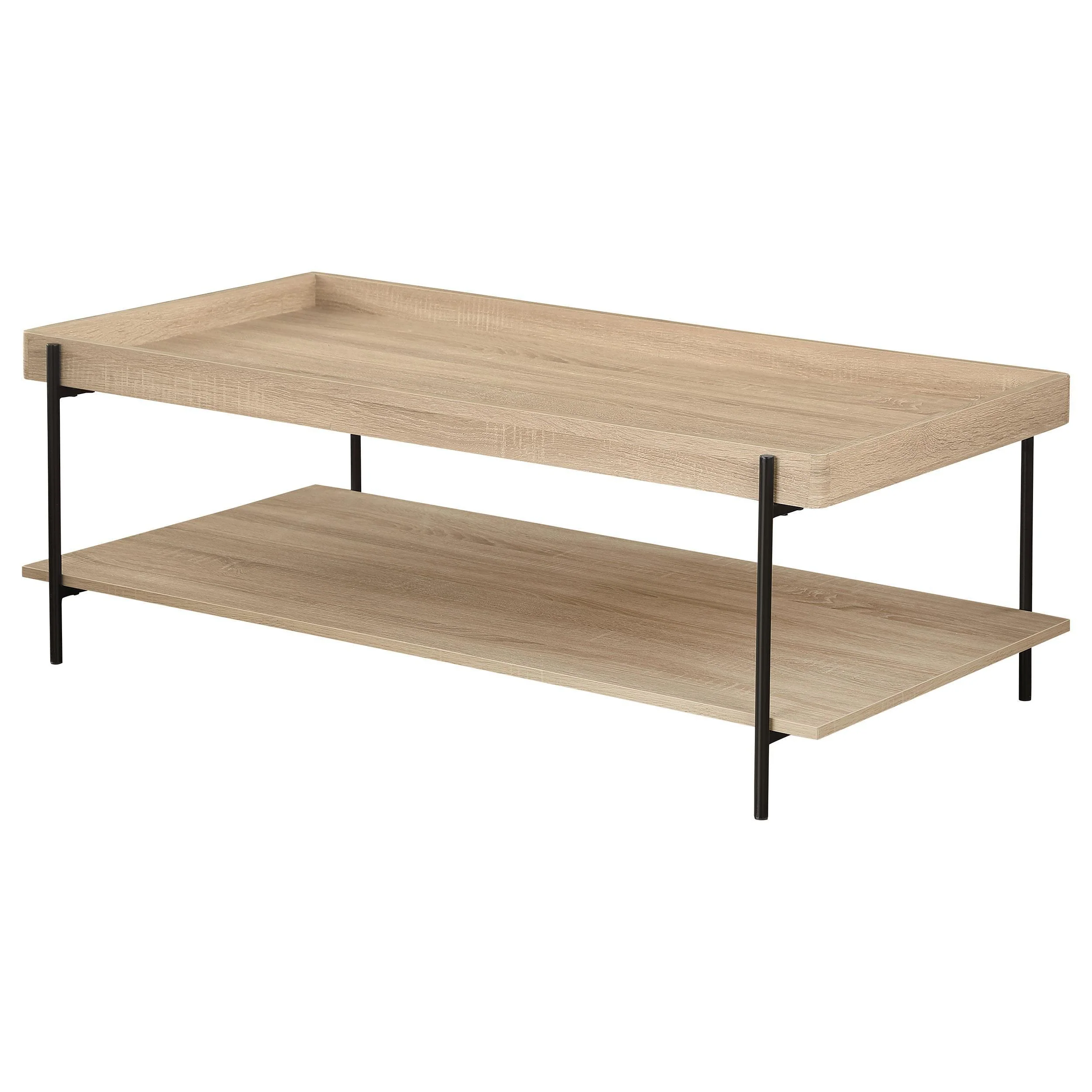 Fallon Rectangular Engineered Wood Coffee Table Light Brown - Image 4